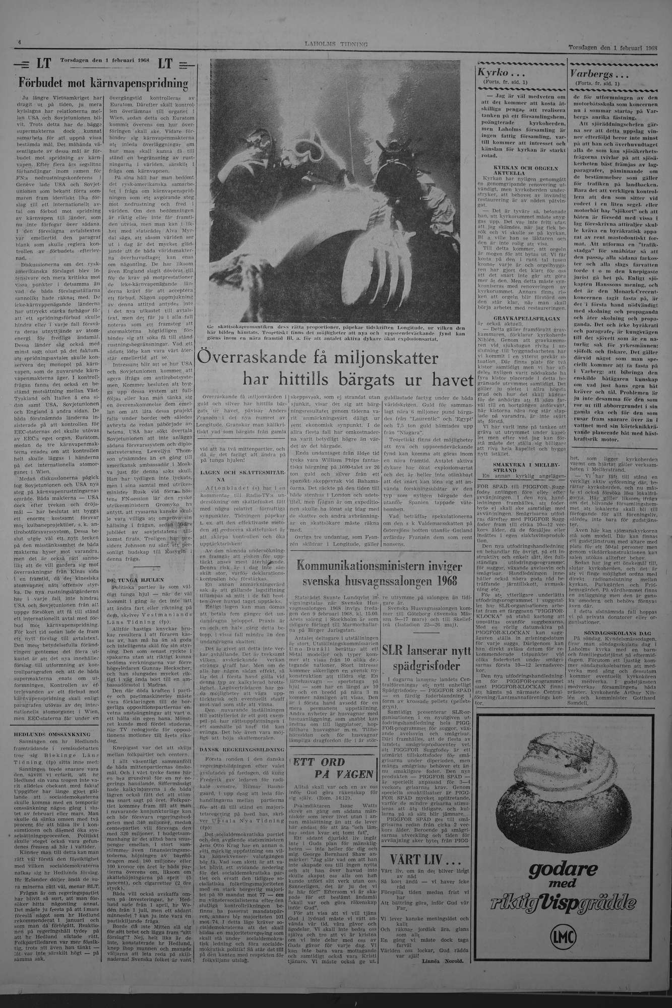 Laholms Tidning Torsdag 1 februari 1968, sida 4