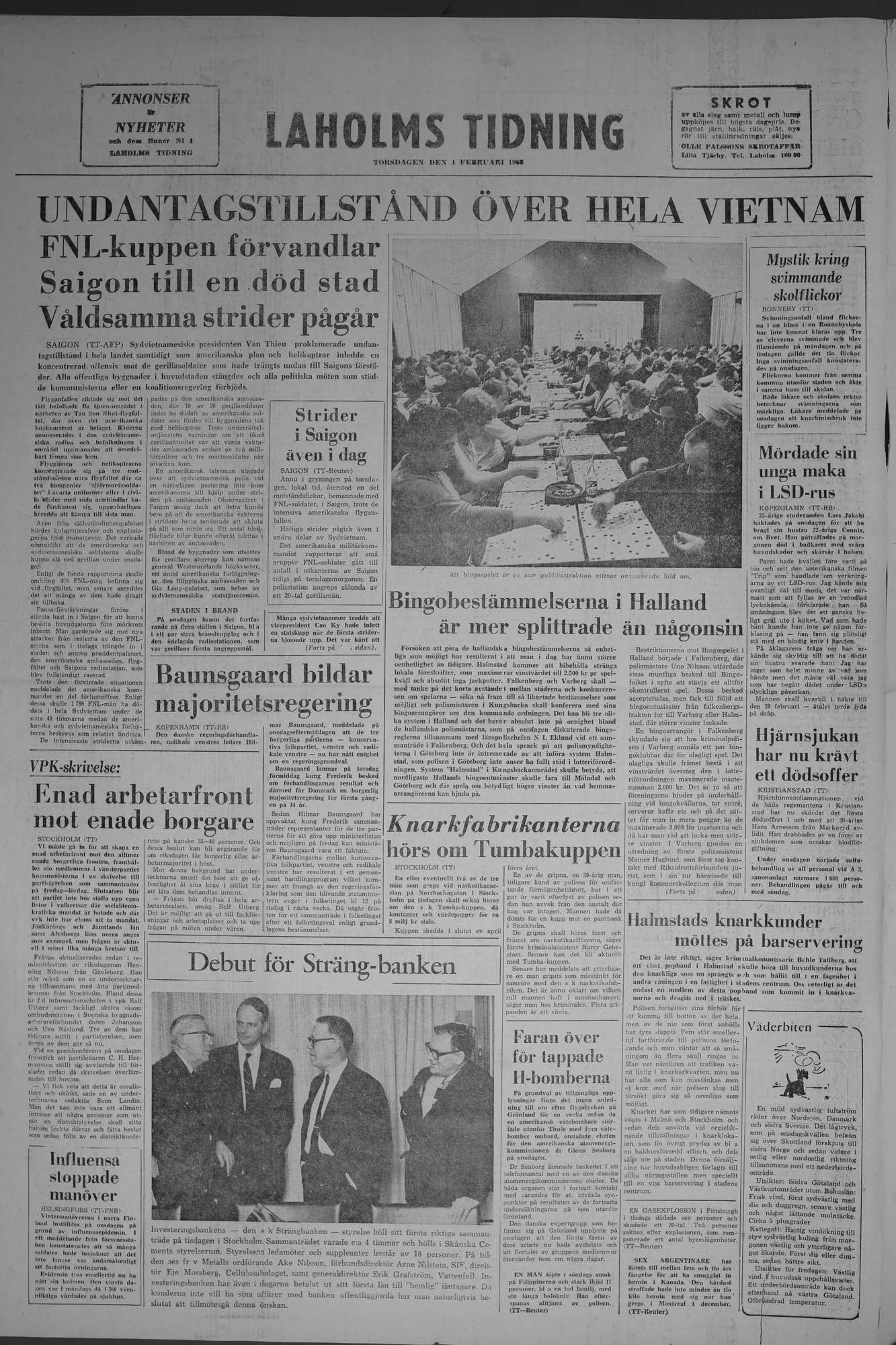 Laholms Tidning Torsdag 1 februari 1968, sida 8