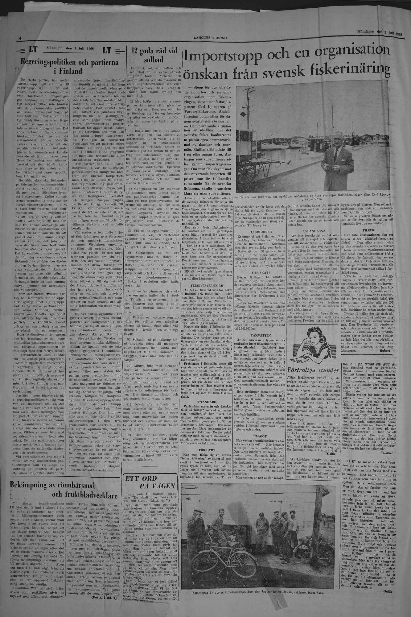 Laholms Tidning Måndag 1 juli 1968, sida 4