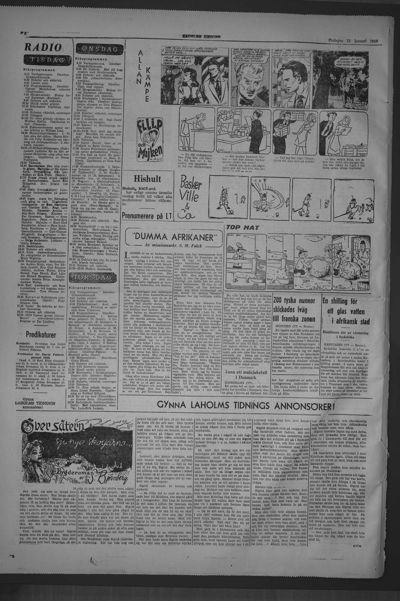 Laholms Tidning Tisdag 11 januari 1949, sida 6