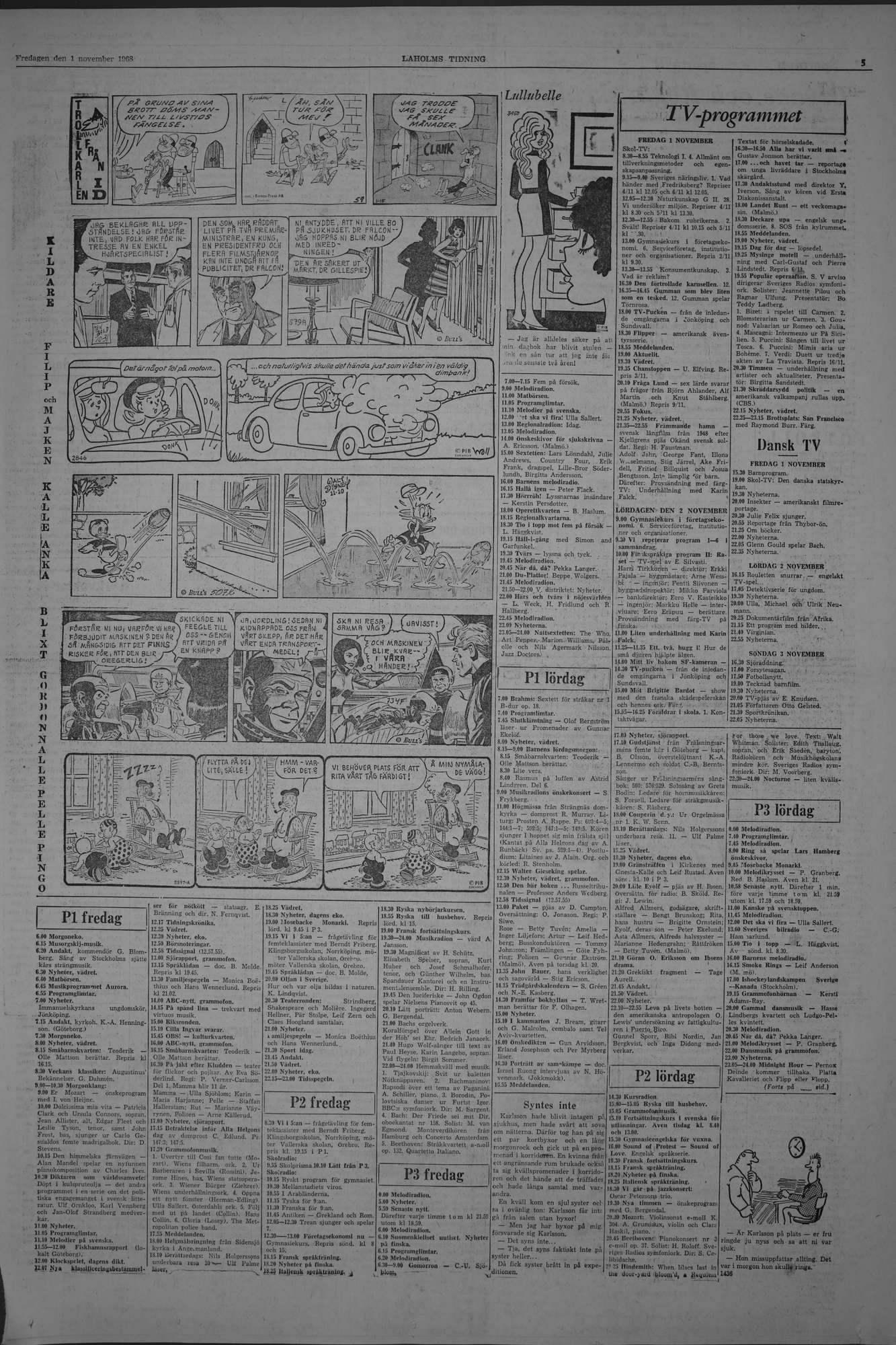 Laholms Tidning Fredag 1 november 1968, sida 5