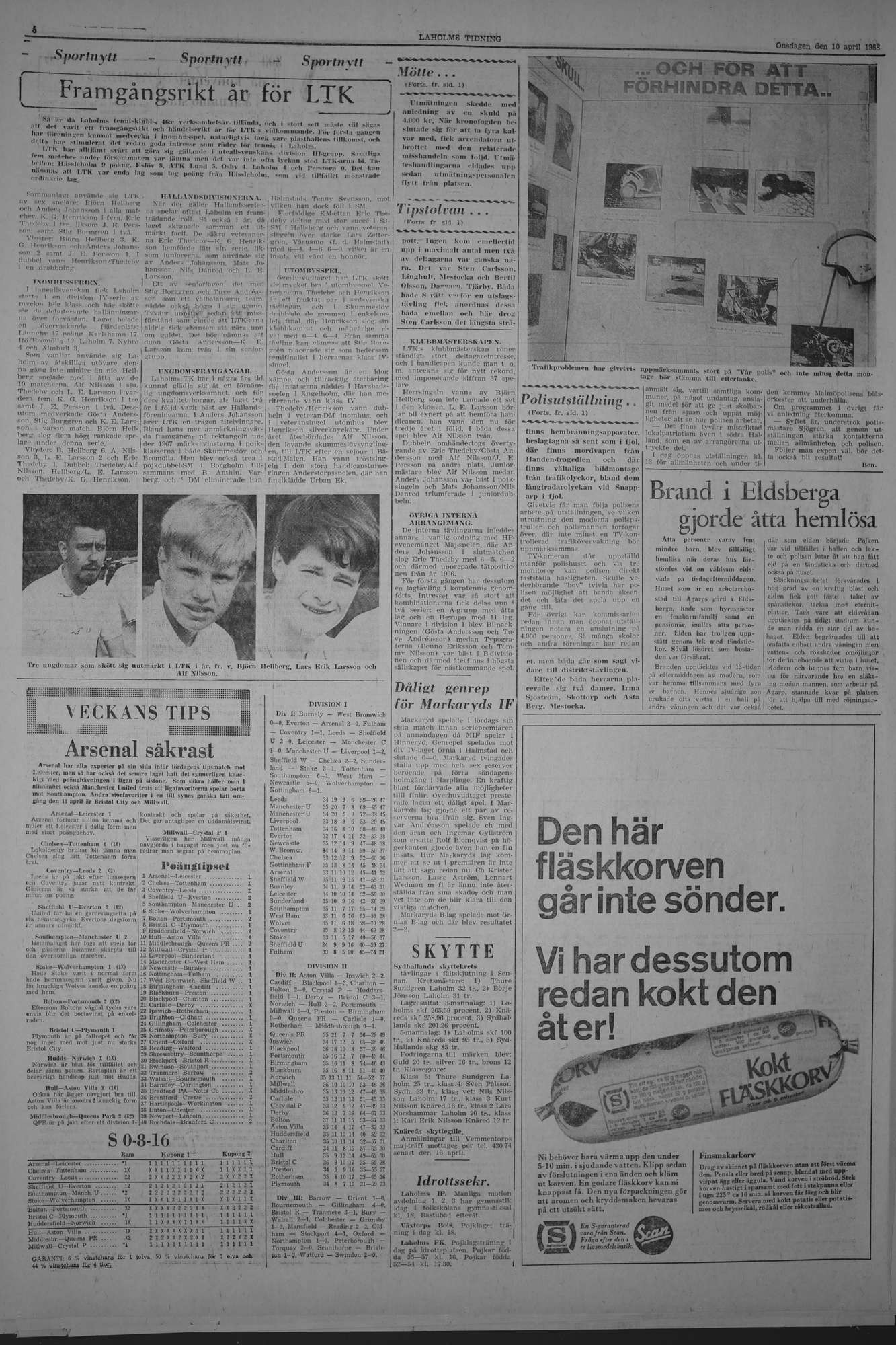 Laholms Tidning Onsdag 10 april 1968, sida 6