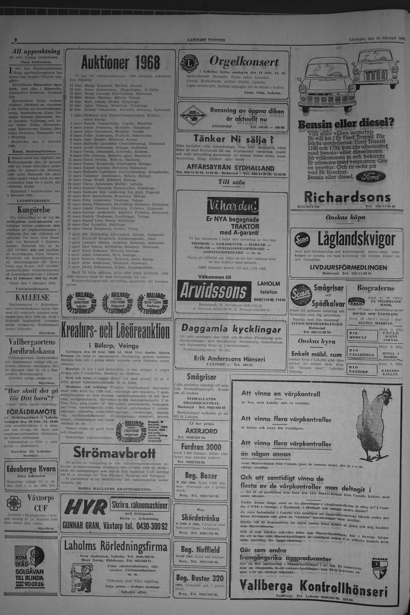 Laholms Tidning Lördag 10 februari 1968, sida 2