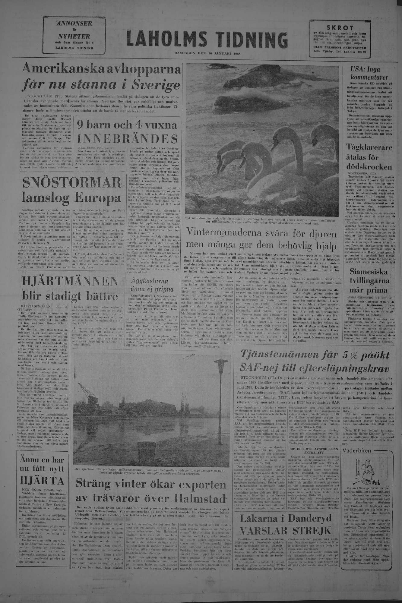 Laholms Tidning Onsdag 10 januari 1968, sida 8