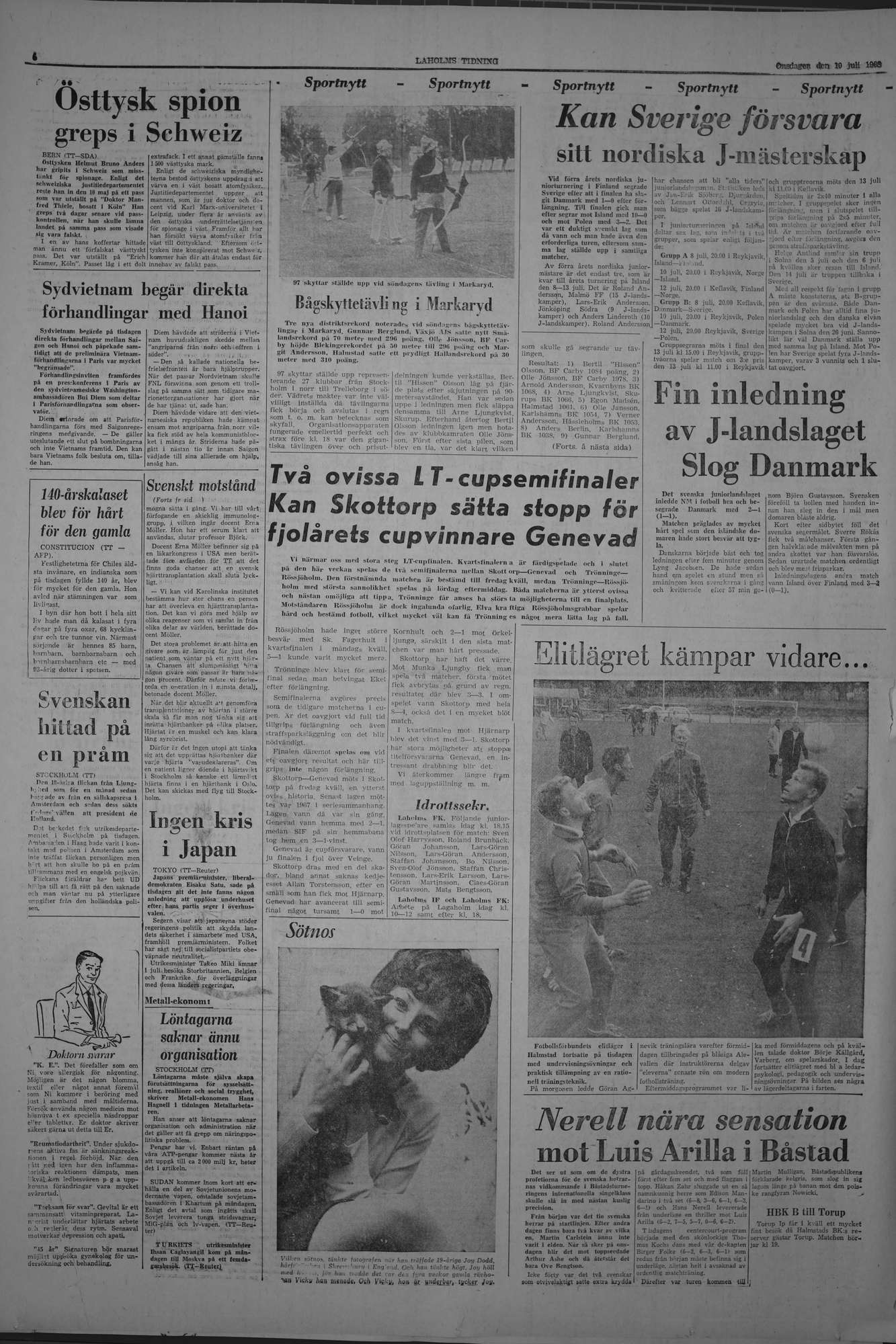 Laholms Tidning Onsdag 10 juli 1968, sida 6