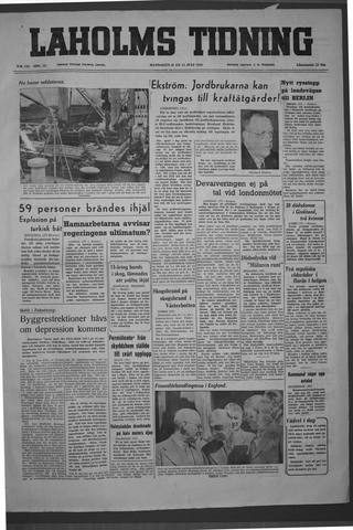 Förstasidan, Måndag 11 juli 1949
