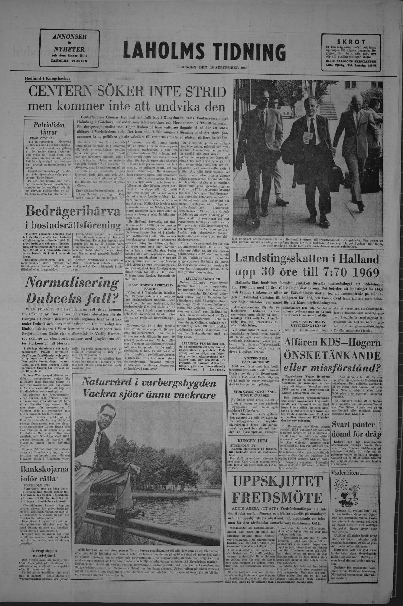 Laholms Tidning Tisdag 10 september 1968, sida 8