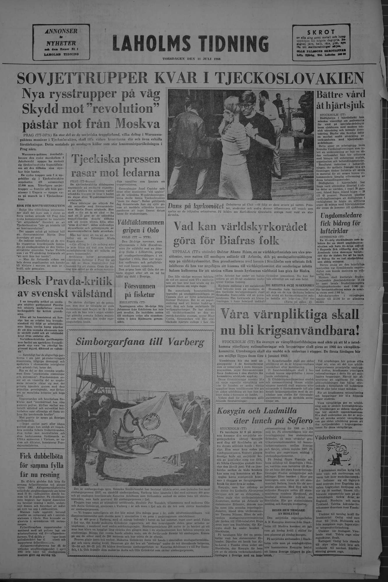 Laholms Tidning Torsdag 11 juli 1968, sida 8