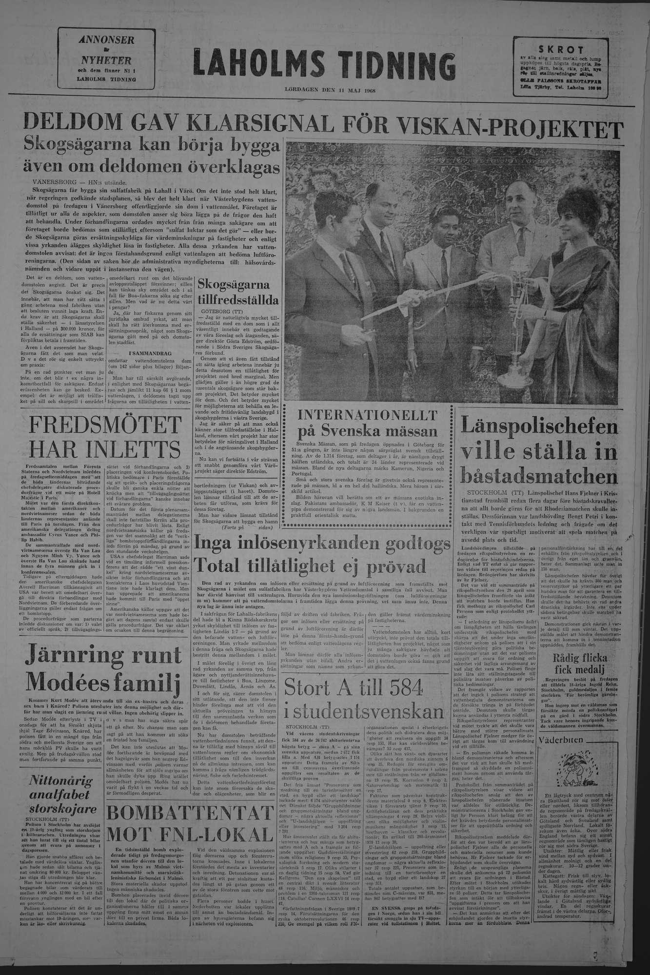 Laholms Tidning Lördag 11 maj 1968, sida 8
