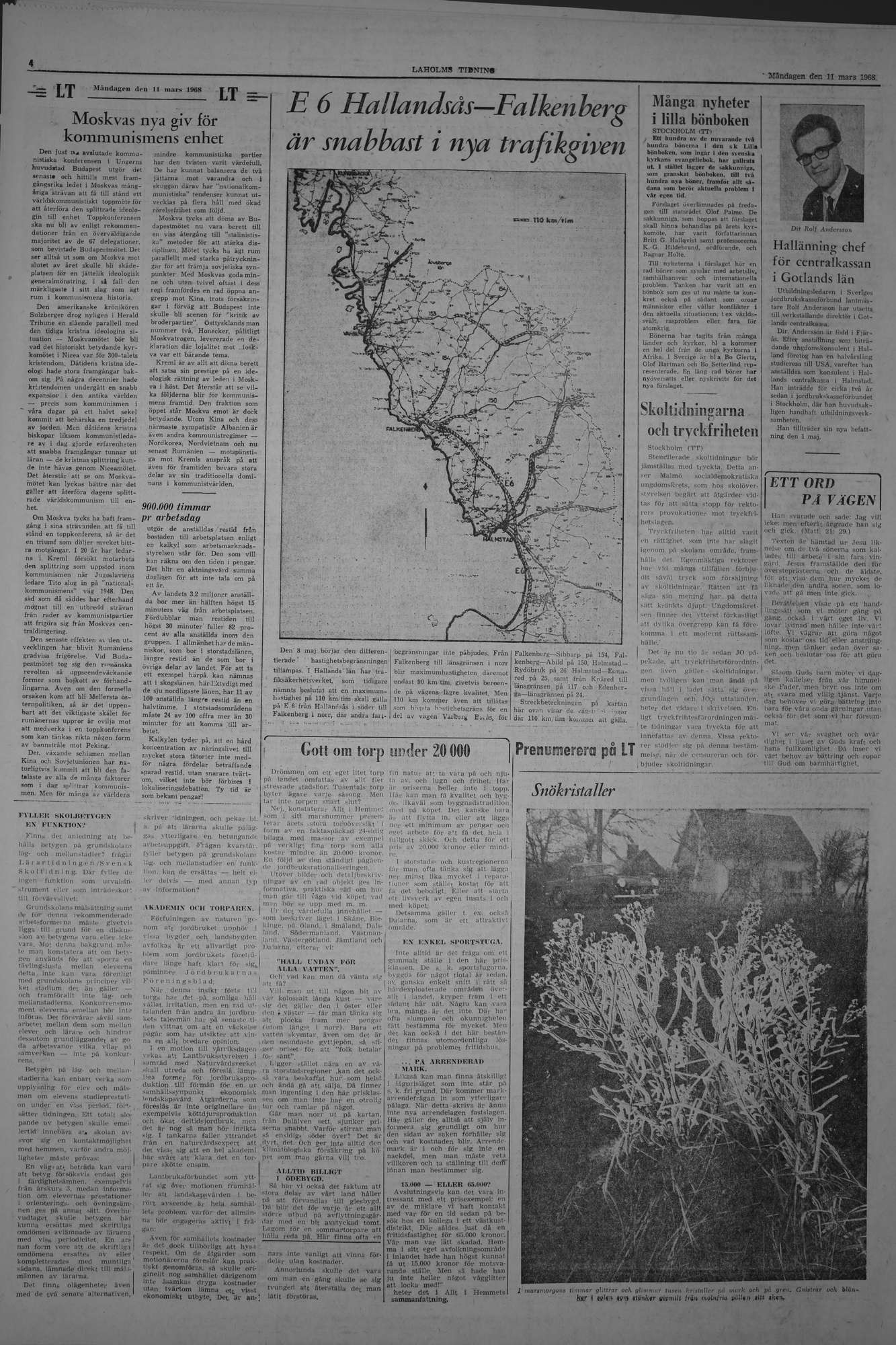 Laholms Tidning Måndag 11 mars 1968, sida 4
