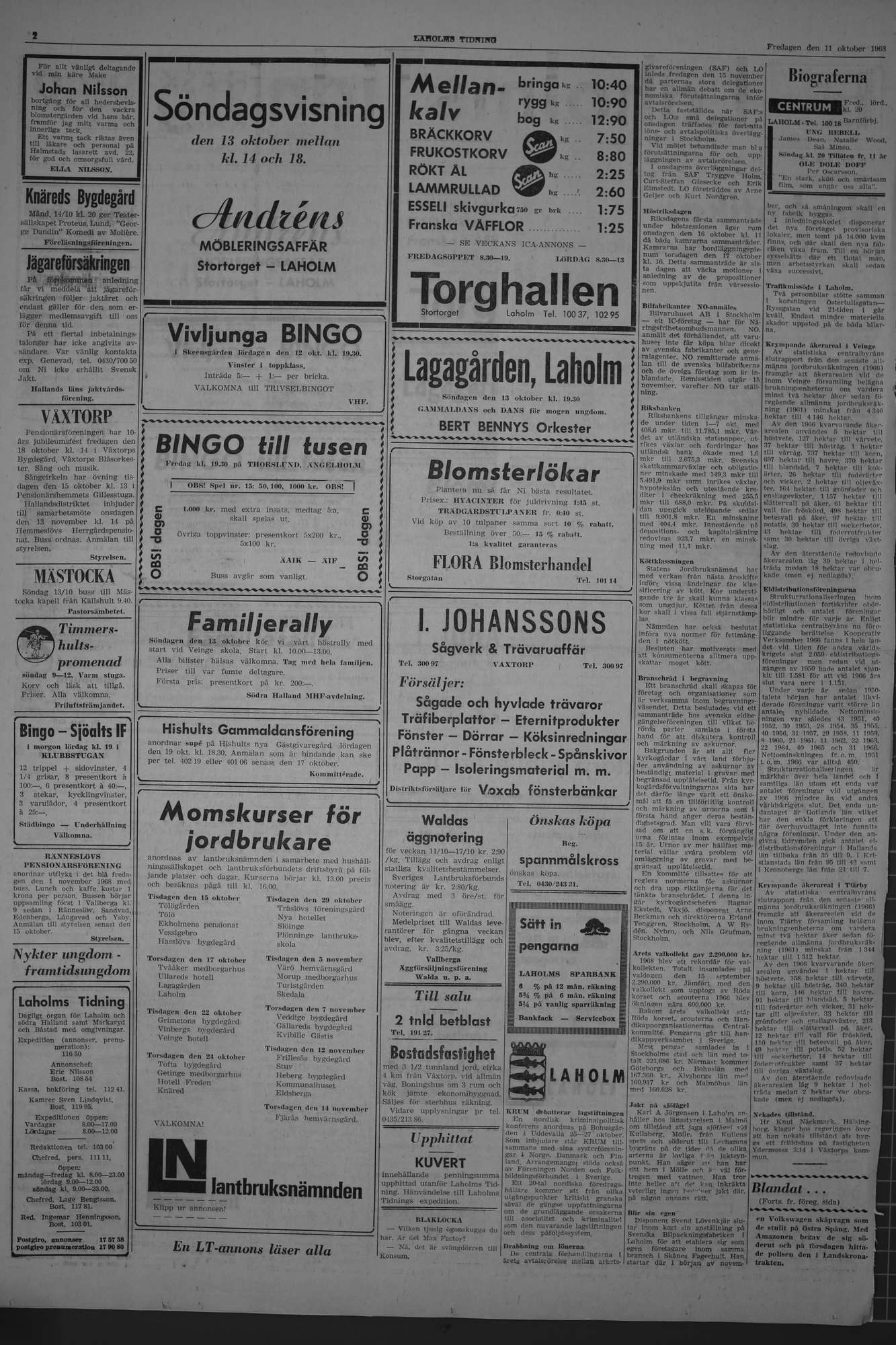 Laholms Tidning Fredag 11 oktober 1968, sida 2