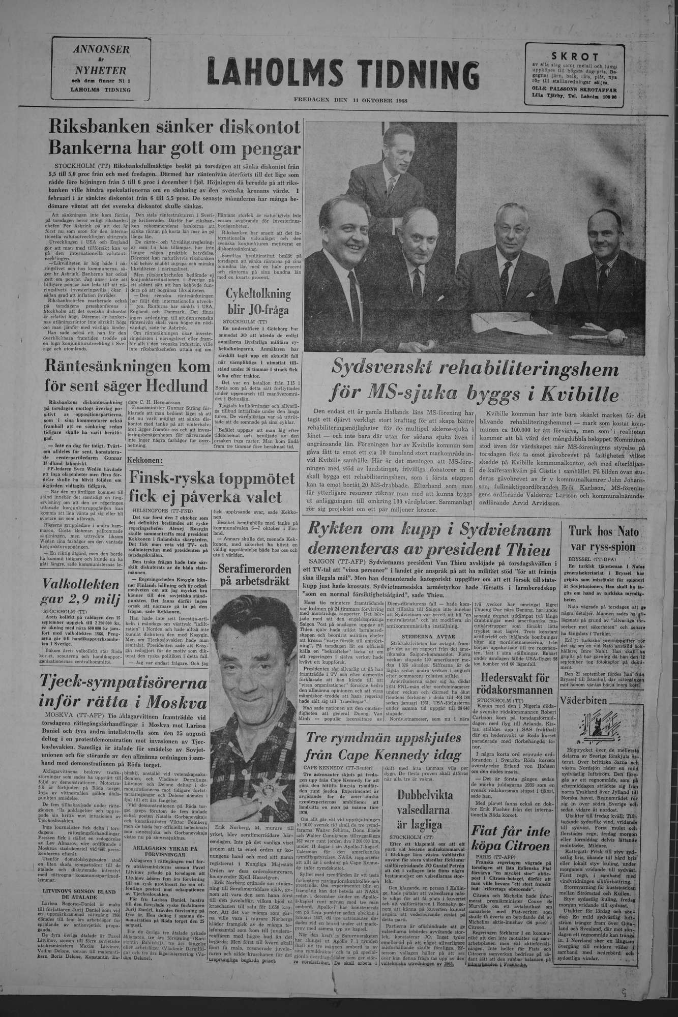 Laholms Tidning Fredag 11 oktober 1968, sida 8