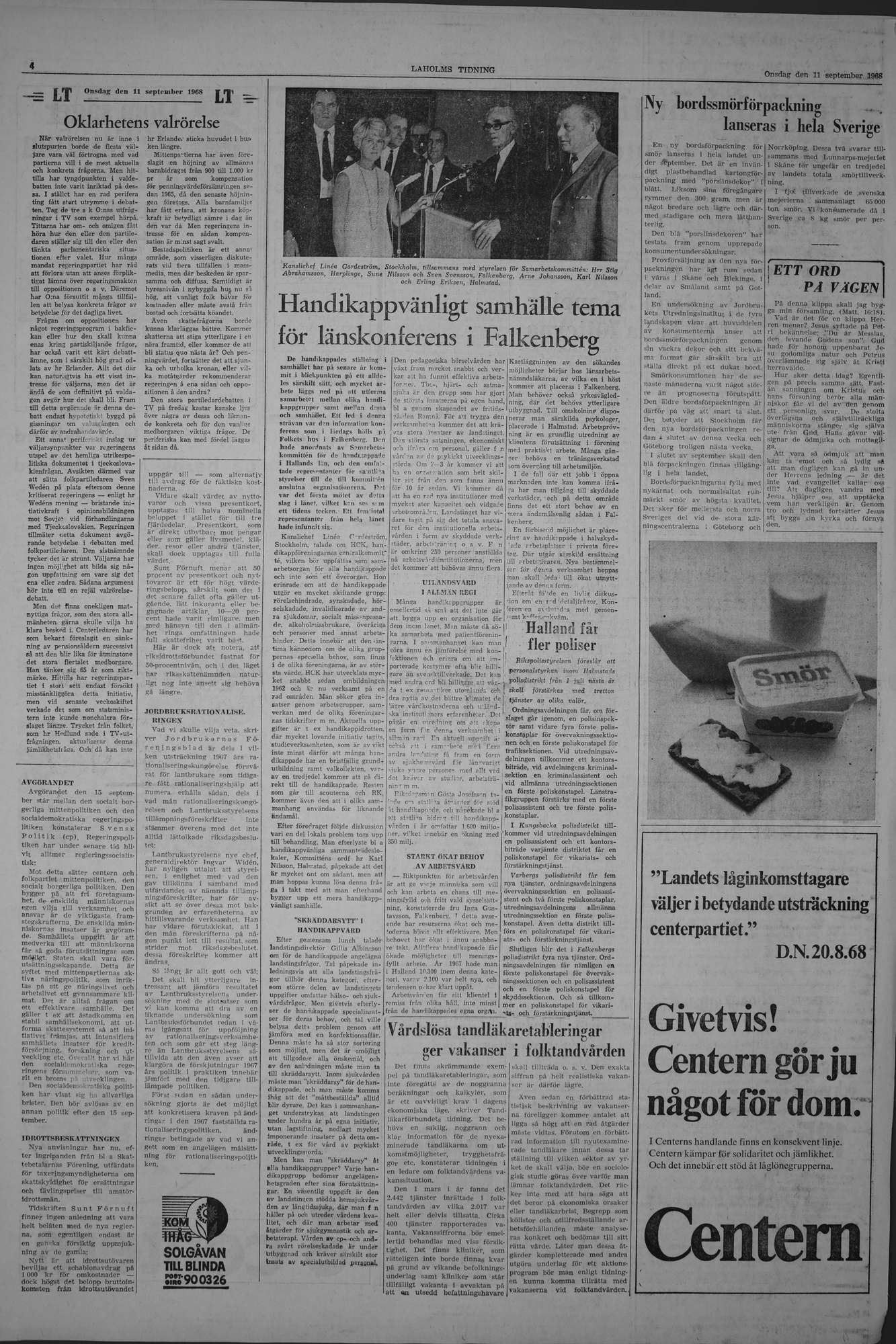 Laholms Tidning Onsdag 11 september 1968, sida 4