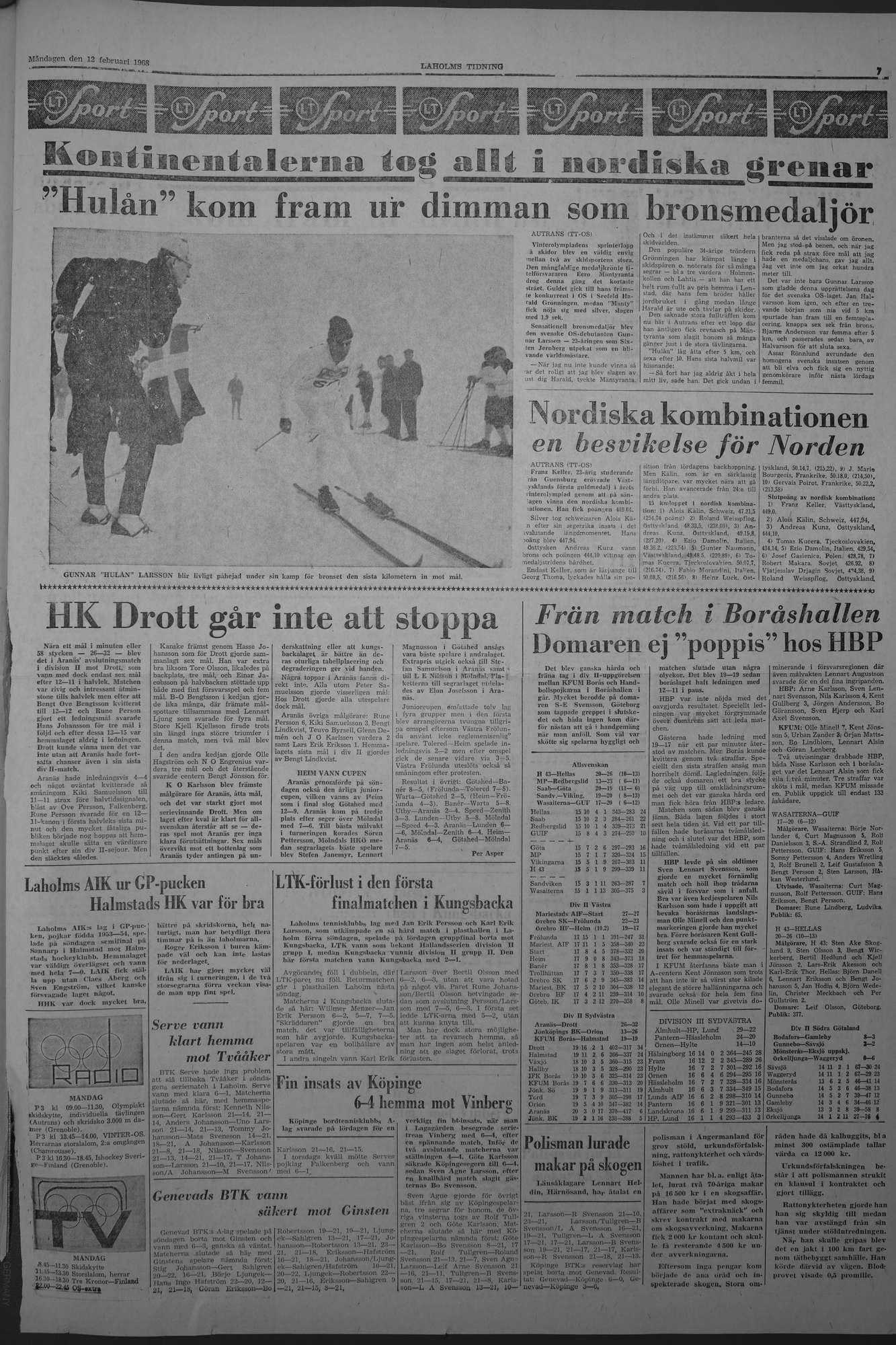 Laholms Tidning Måndag 12 februari 1968, sida 7