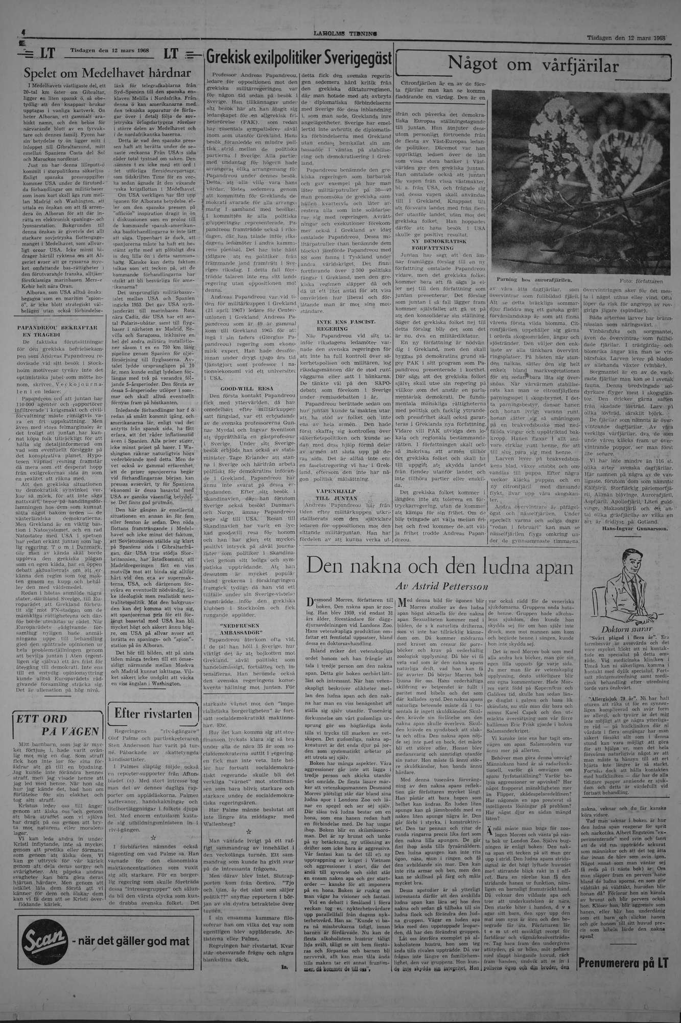 Laholms Tidning Tisdag 12 mars 1968, sida 4