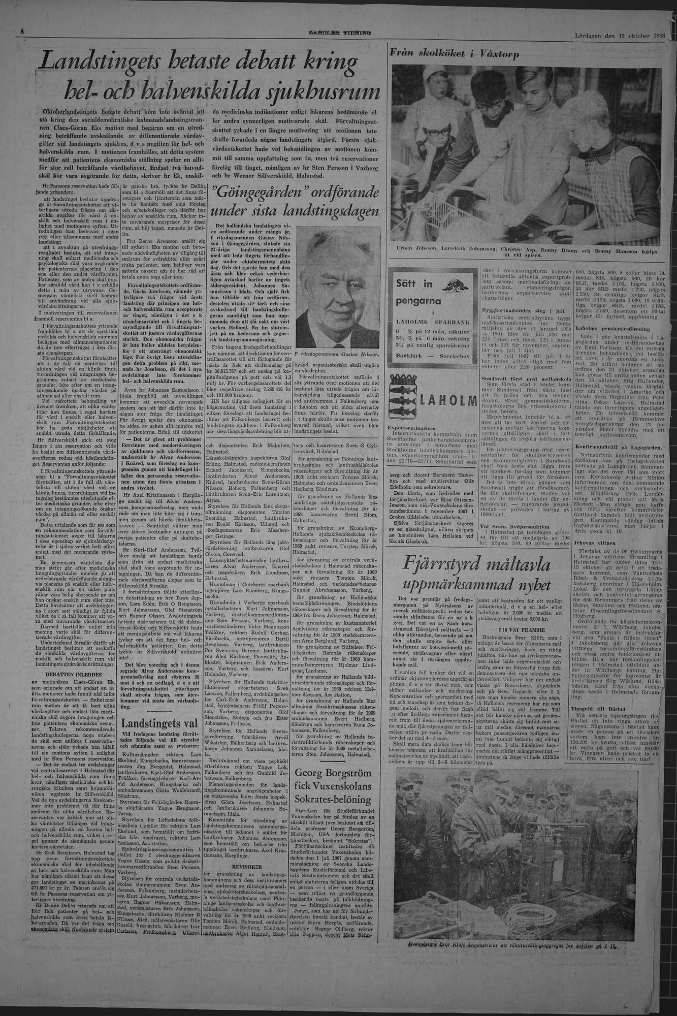 Laholms Tidning Lördag 12 oktober 1968, sida 6