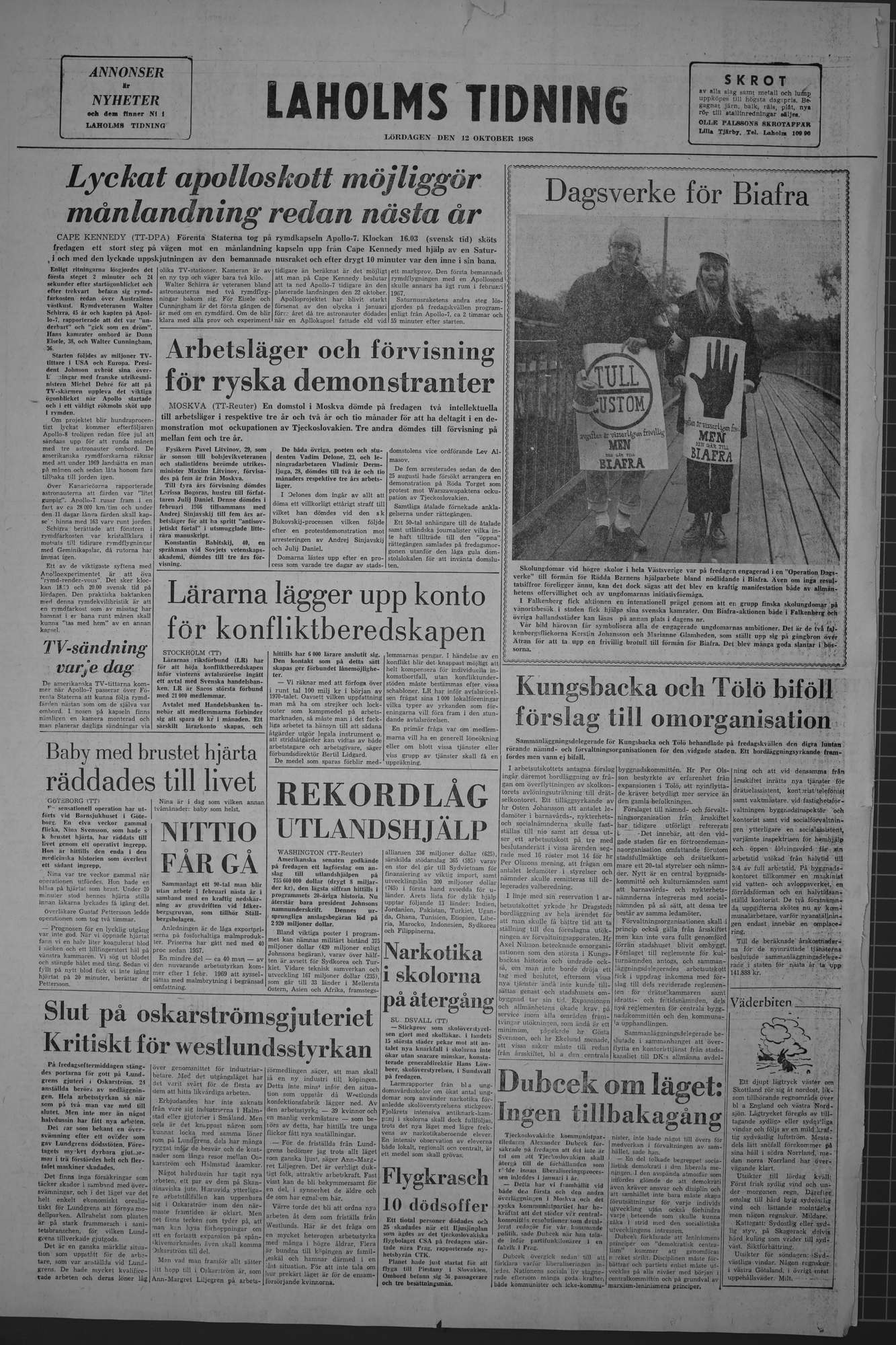 Laholms Tidning Lördag 12 oktober 1968, sida 8