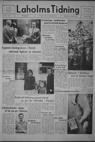 Förstasidan, Torsdag 12 september 1968