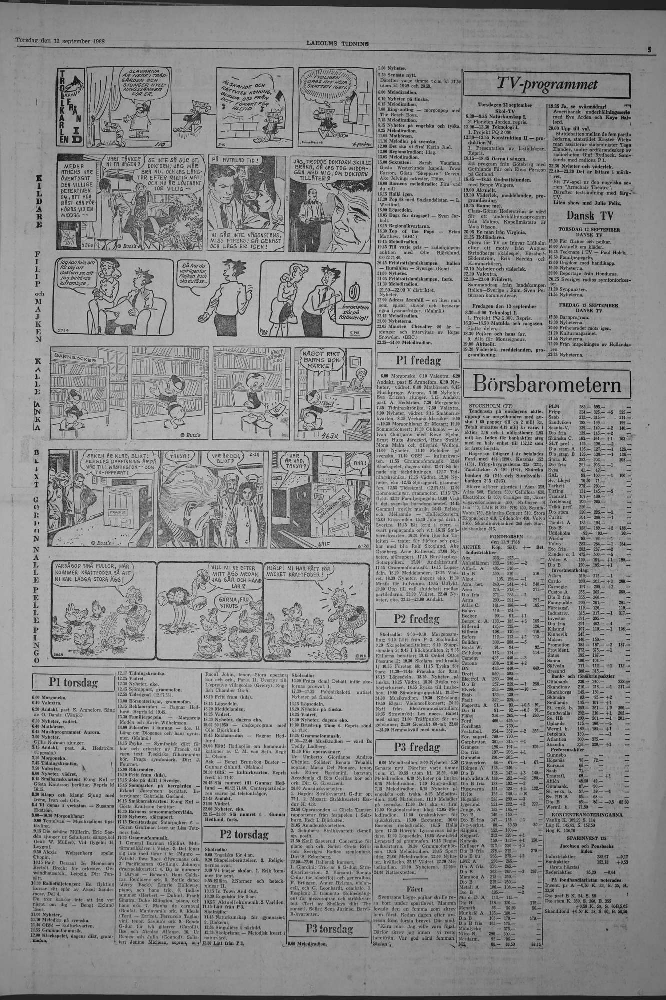 Laholms Tidning Torsdag 12 september 1968, sida 5