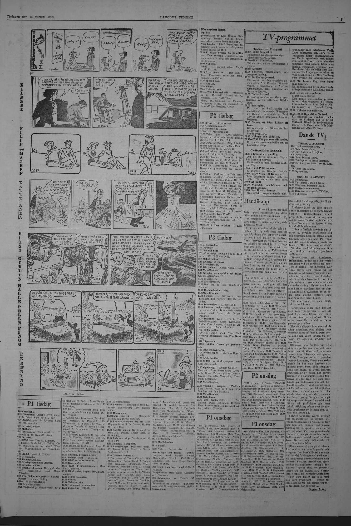 Laholms Tidning Tisdag 13 augusti 1968, sida 5