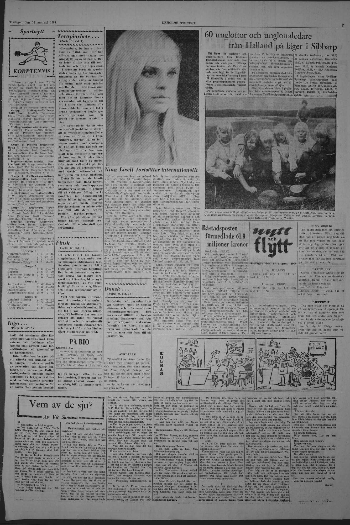 Laholms Tidning Tisdag 13 augusti 1968, sida 7