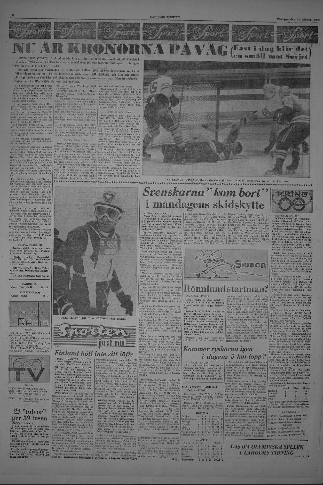 Laholms Tidning Tisdag 13 februari 1968, sida 6