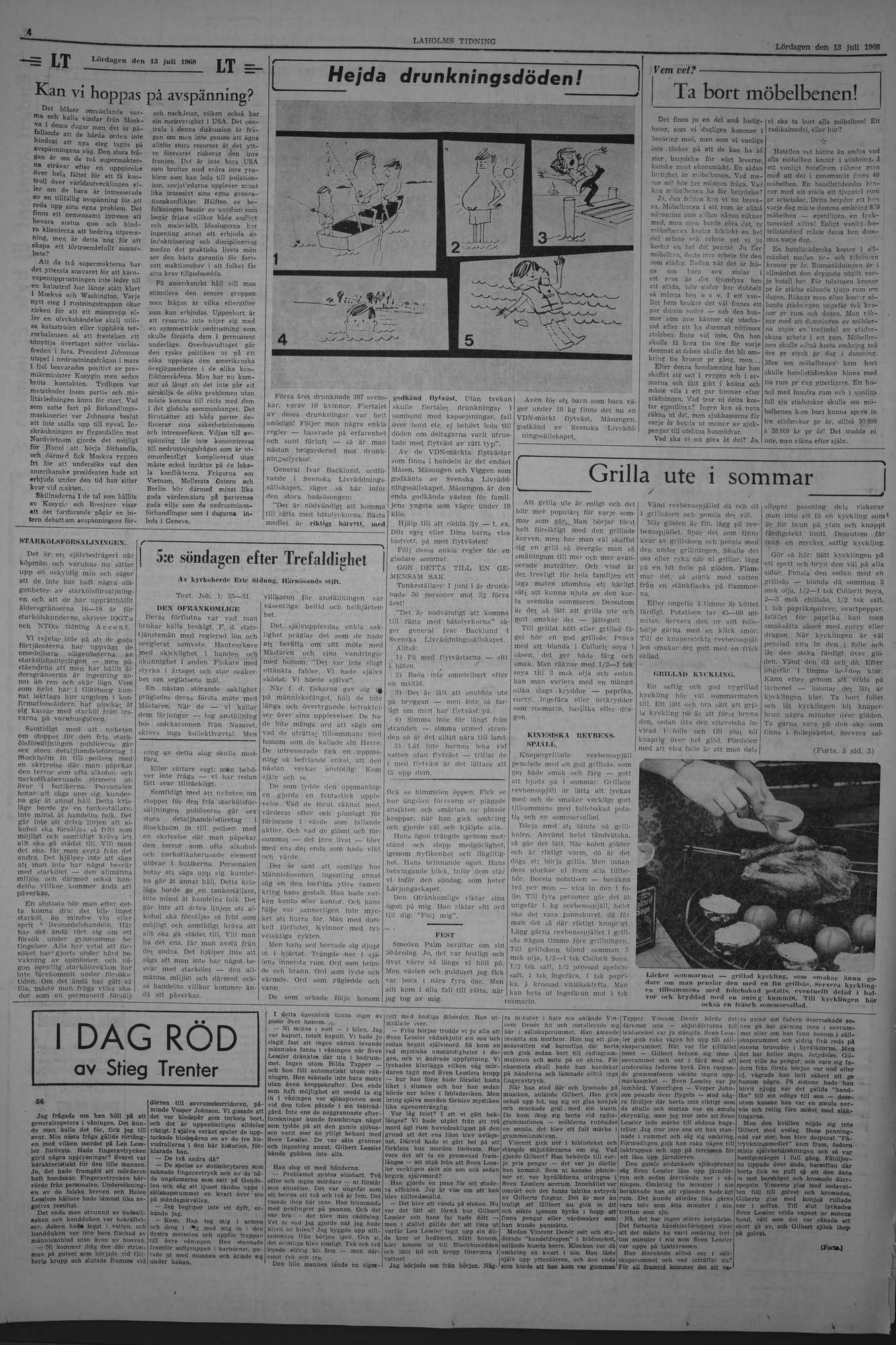 Laholms Tidning Lördag 13 juli 1968, sida 4