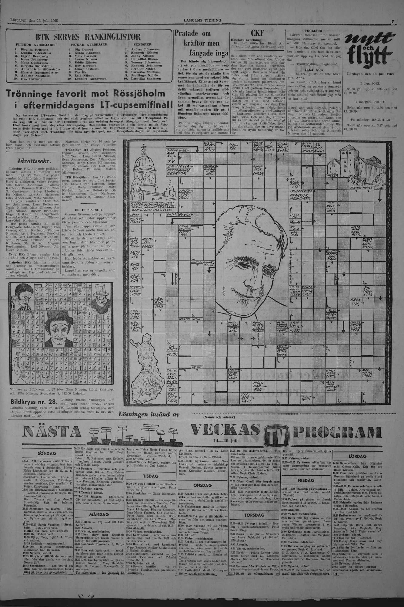 Laholms Tidning Lördag 13 juli 1968, sida 7