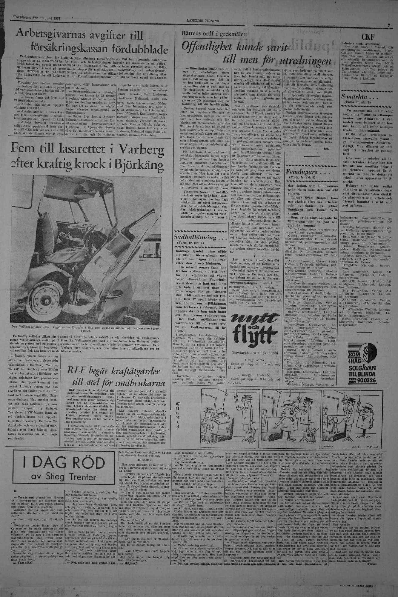 Laholms Tidning Torsdag 13 juni 1968, sida 7