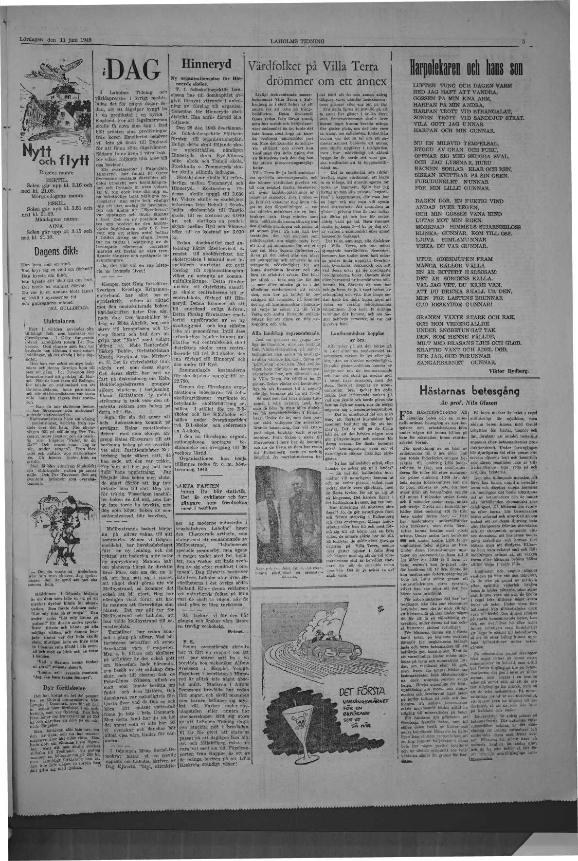 Laholms Tidning Lördag 11 juni 1949, sida 7