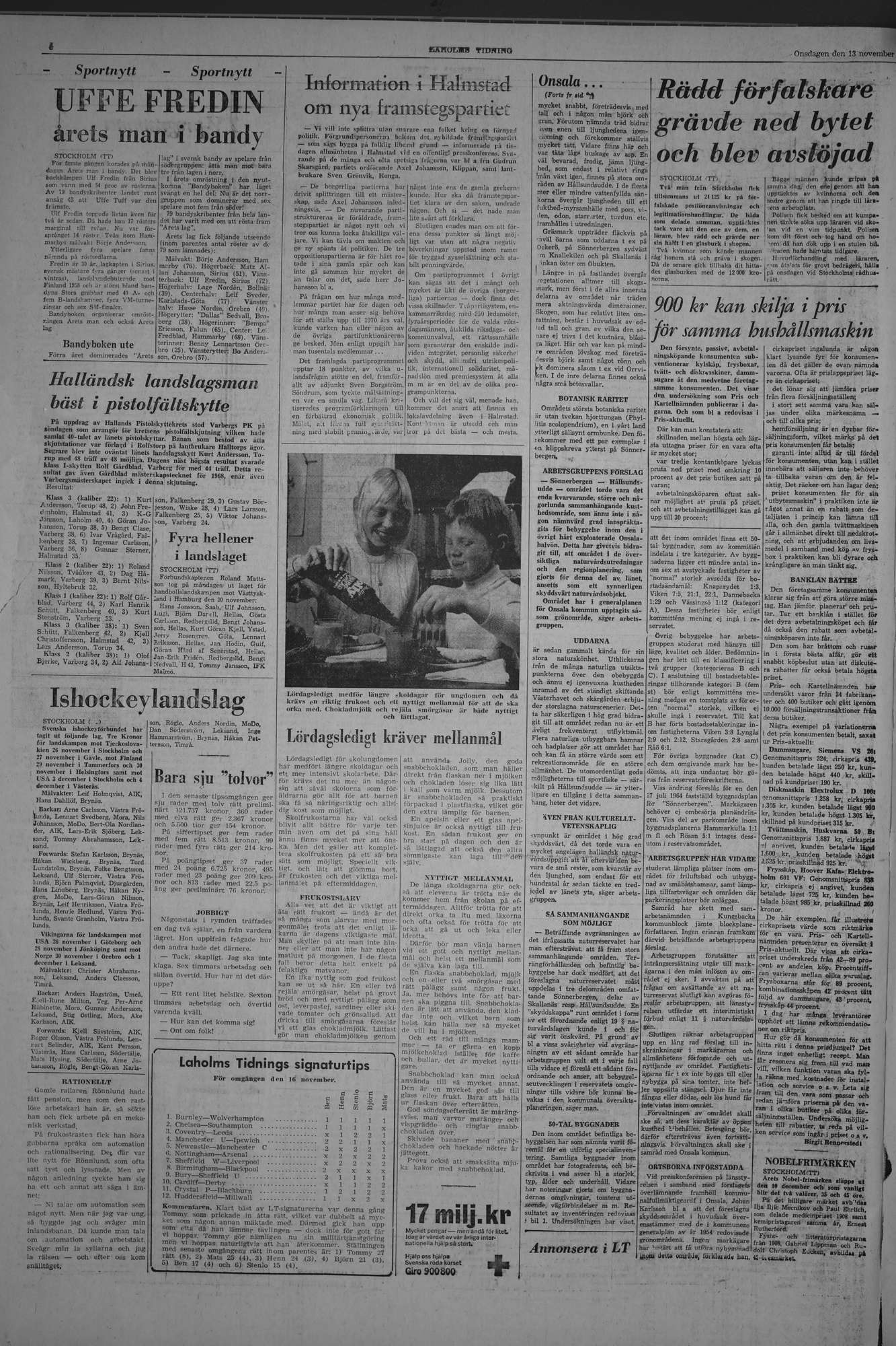 Laholms Tidning Onsdag 13 november 1968, sida 6