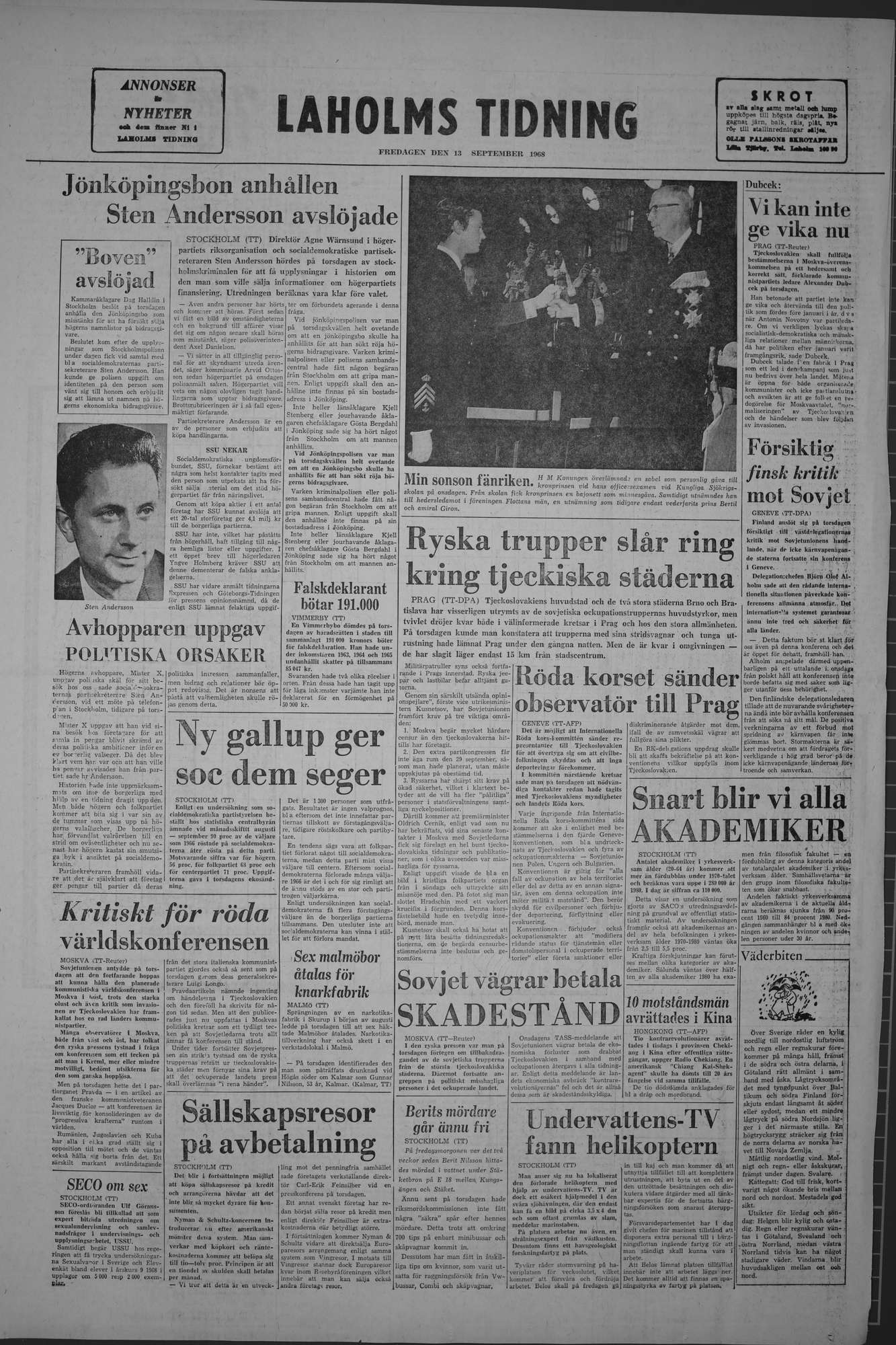 Laholms Tidning Fredag 13 september 1968, sida 8