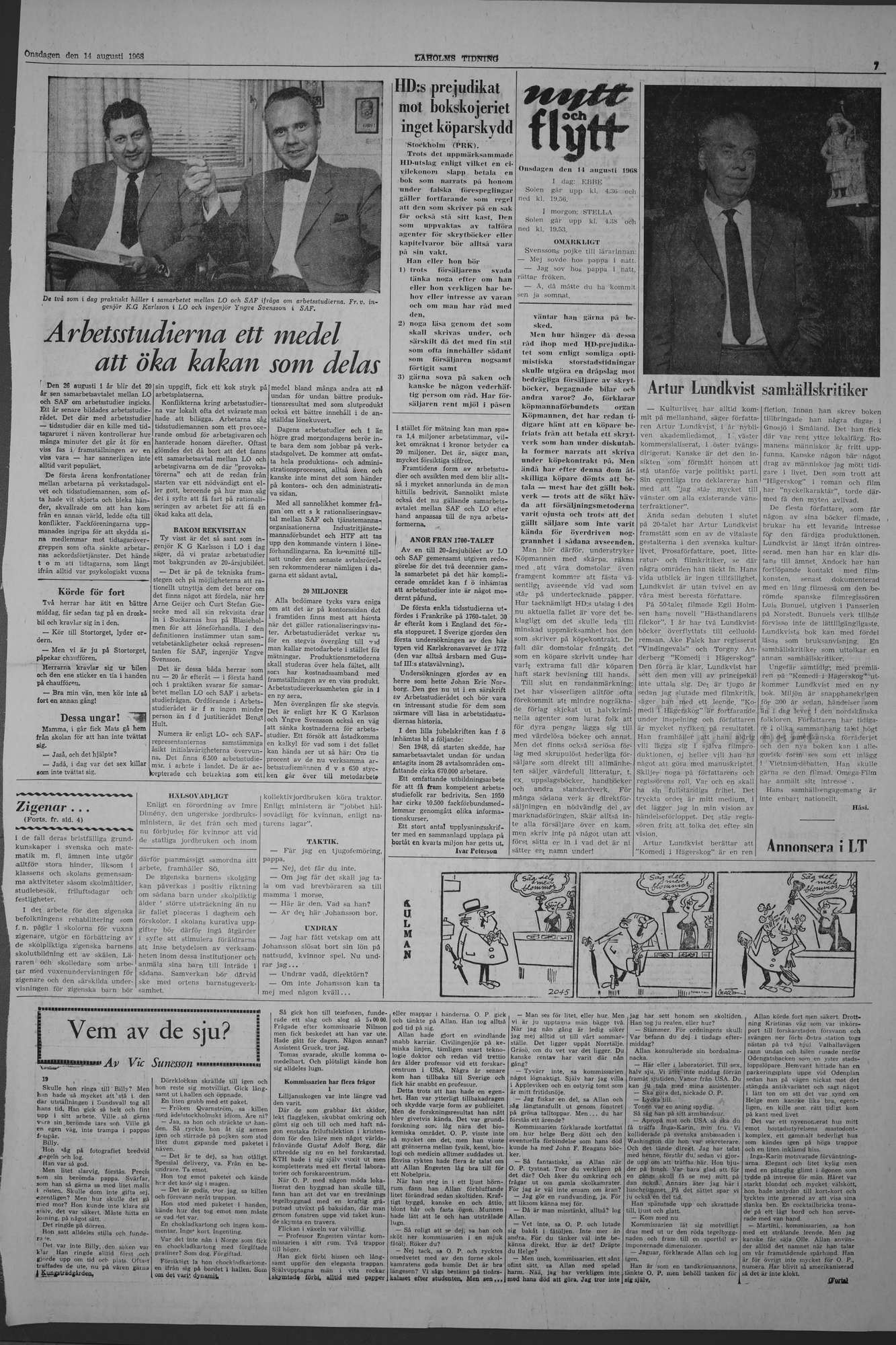 Laholms Tidning Onsdag 14 augusti 1968, sida 7