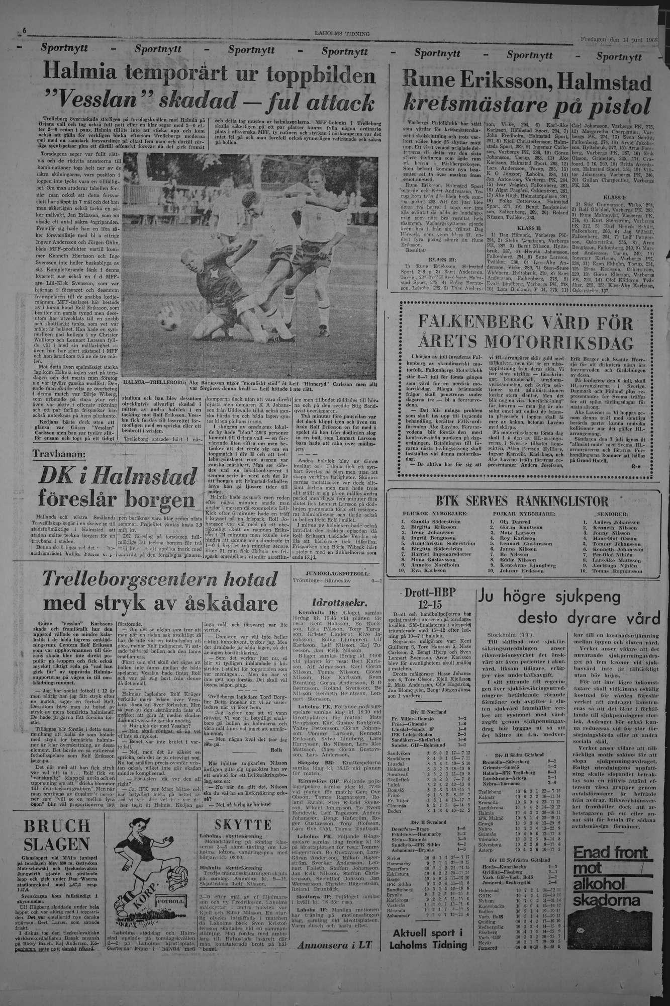 Laholms Tidning Fredag 14 juni 1968, sida 6