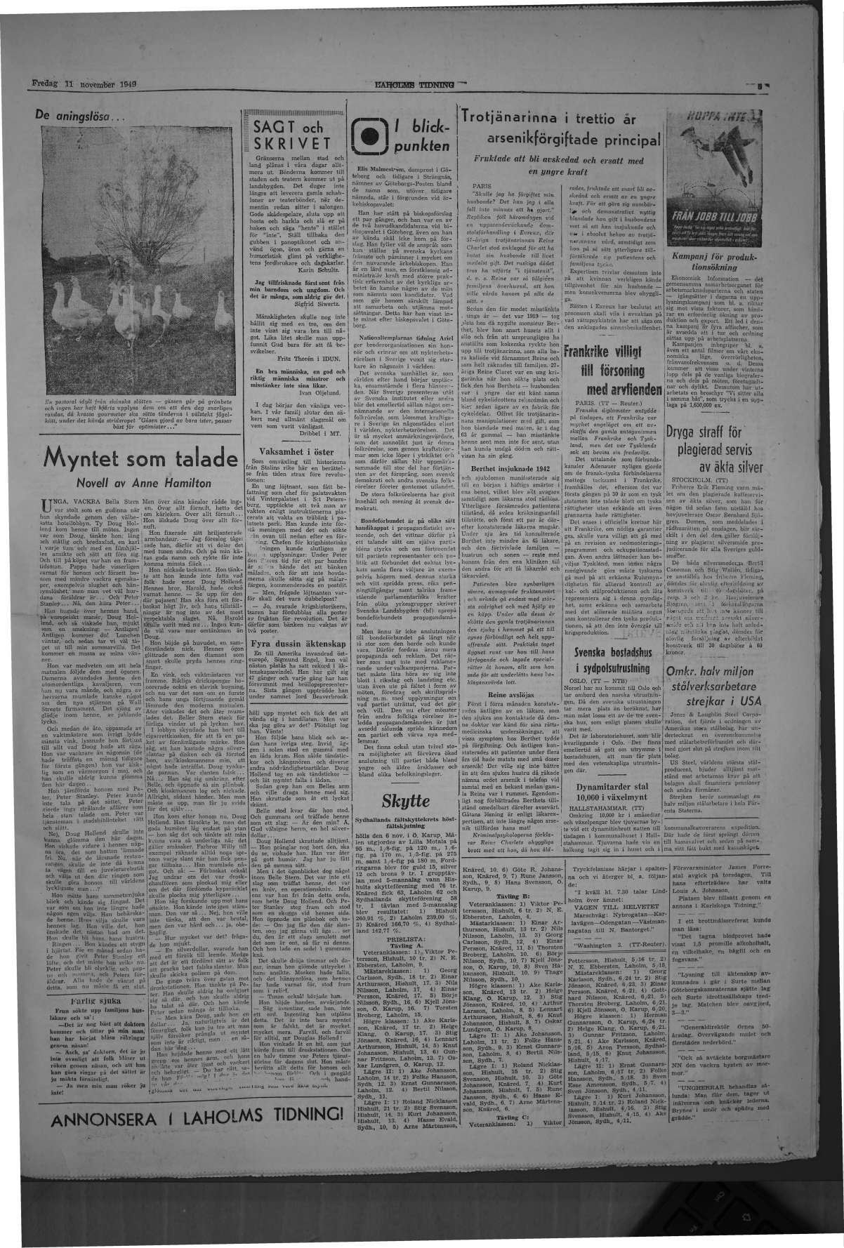 Laholms Tidning Fredag 11 november 1949, sida 5