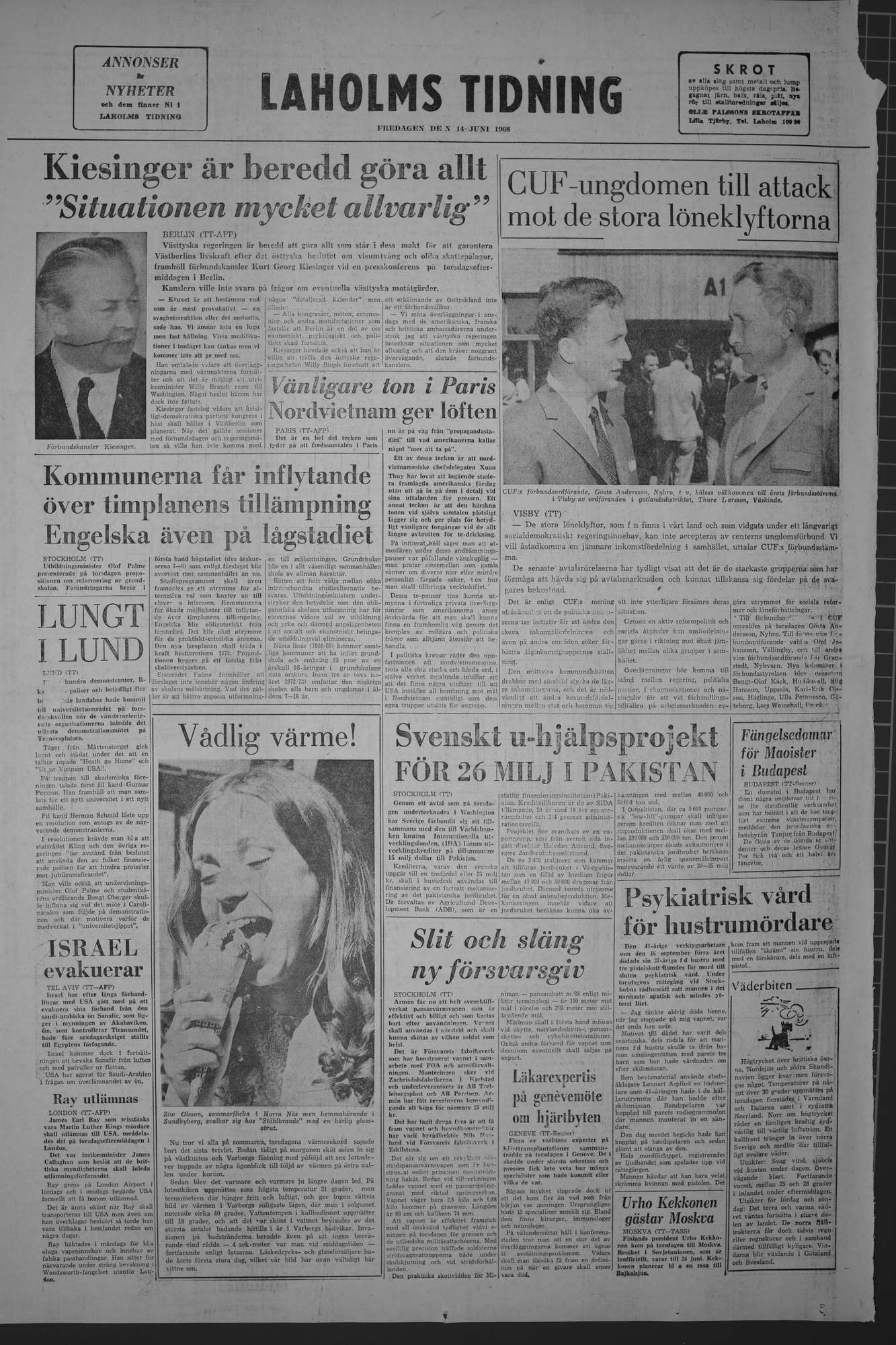 Laholms Tidning Fredag 14 juni 1968, sida 8