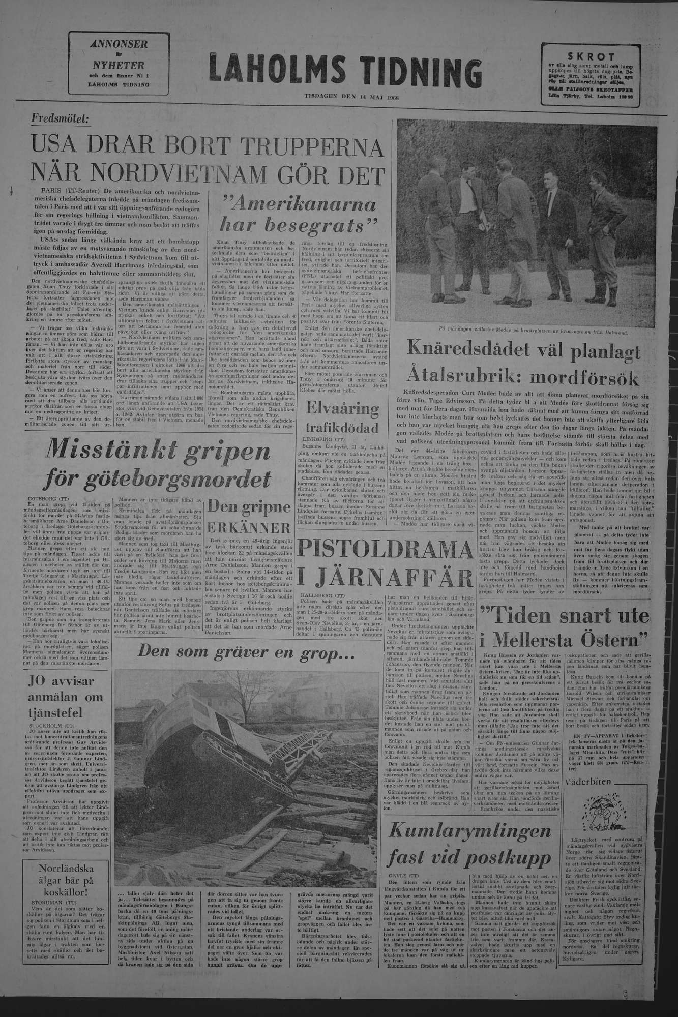 Laholms Tidning Tisdag 14 maj 1968, sida 8