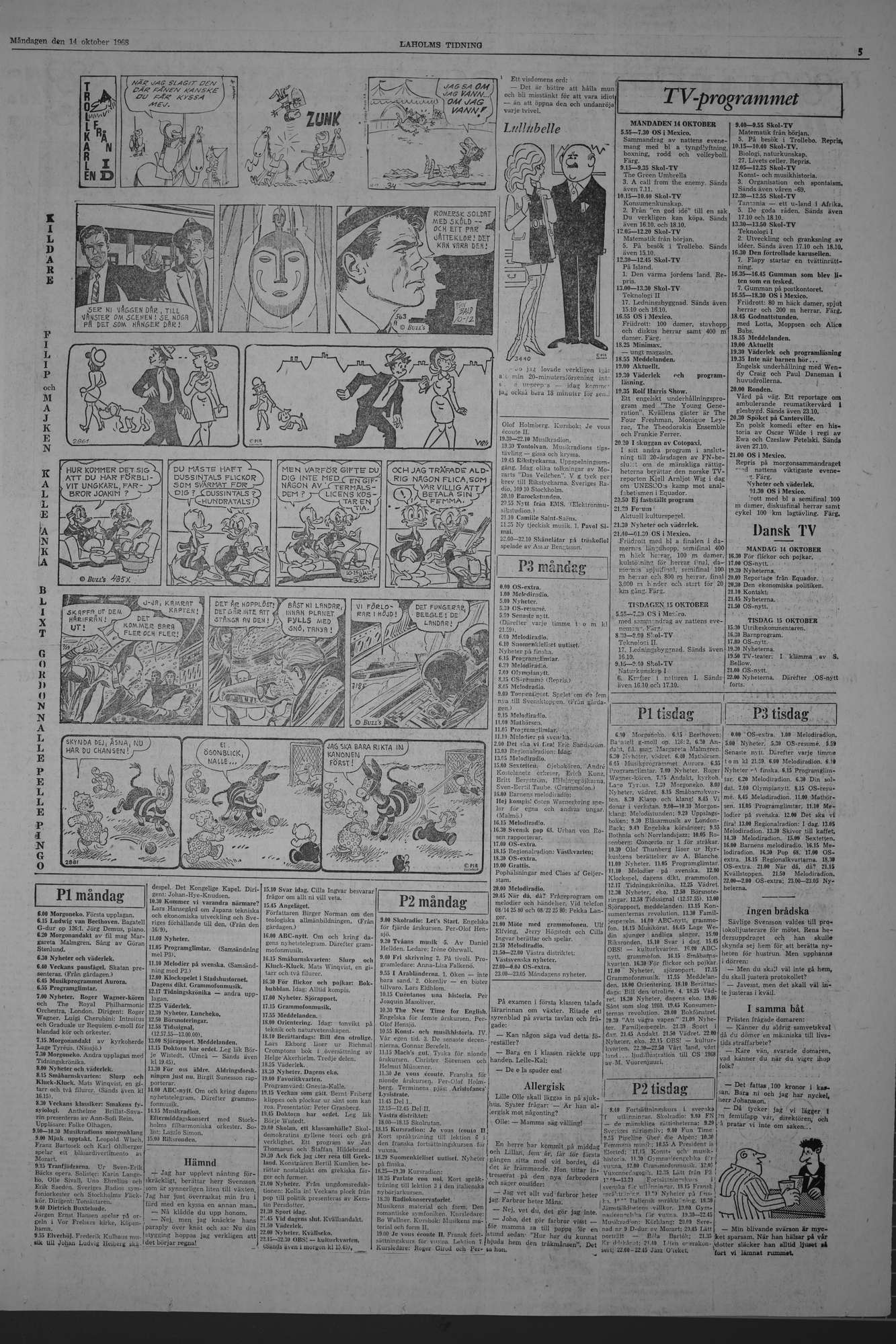 Laholms Tidning Måndag 14 oktober 1968, sida 5