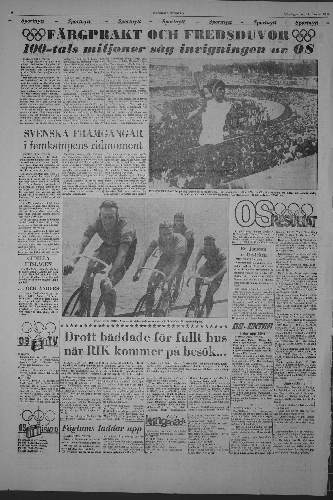 Laholms Tidning Måndag 14 oktober 1968, sida 6