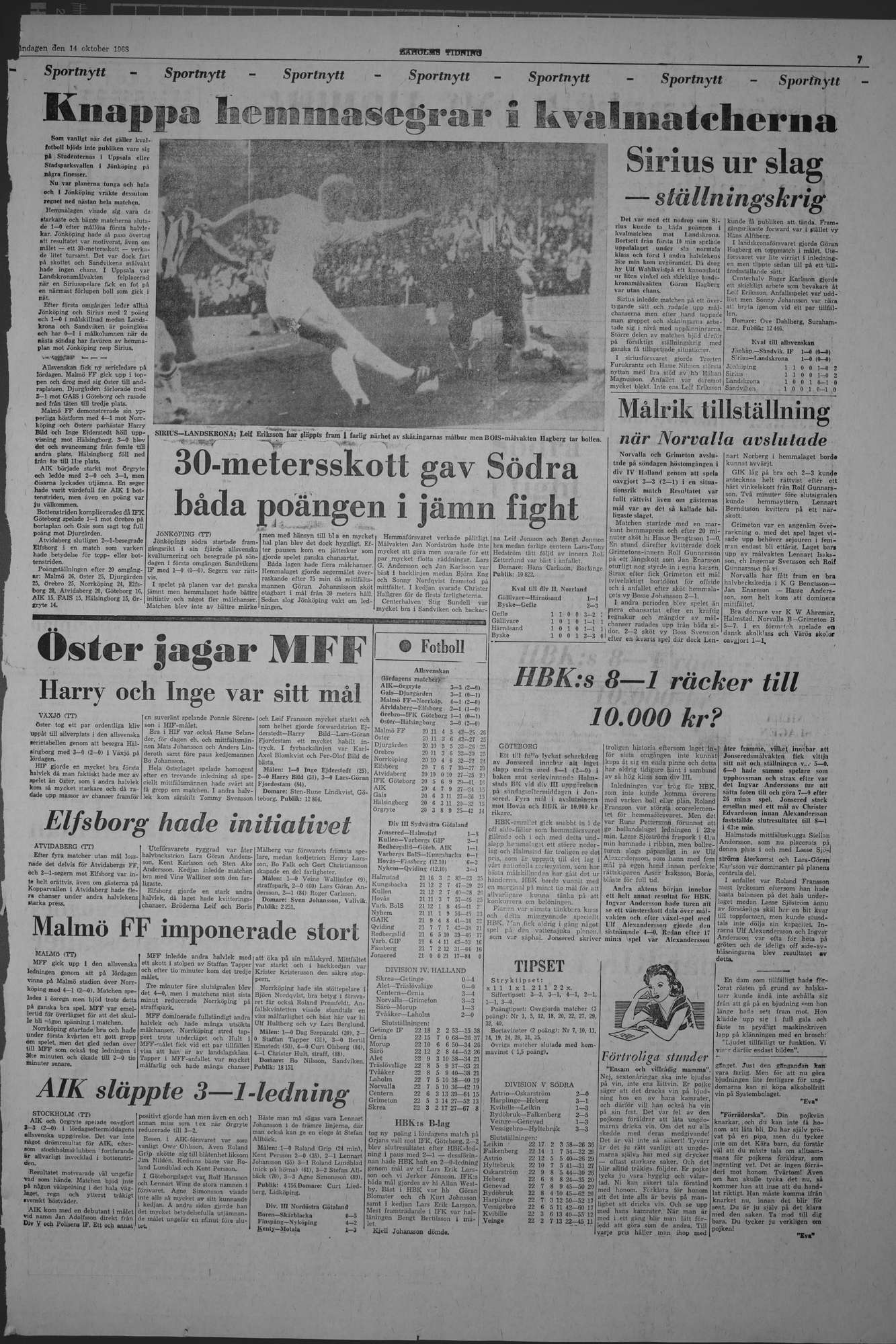 Laholms Tidning Måndag 14 oktober 1968, sida 7