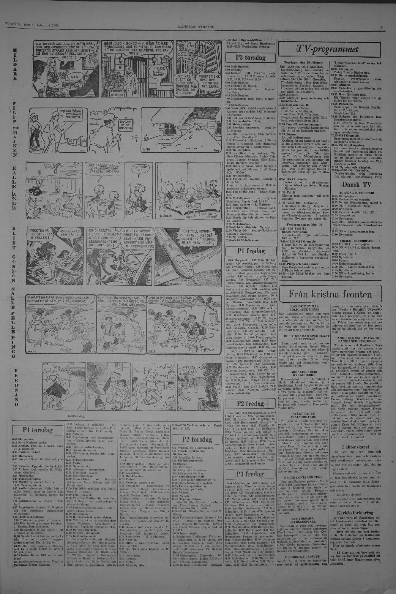 Laholms Tidning Torsdag 15 februari 1968, sida 5