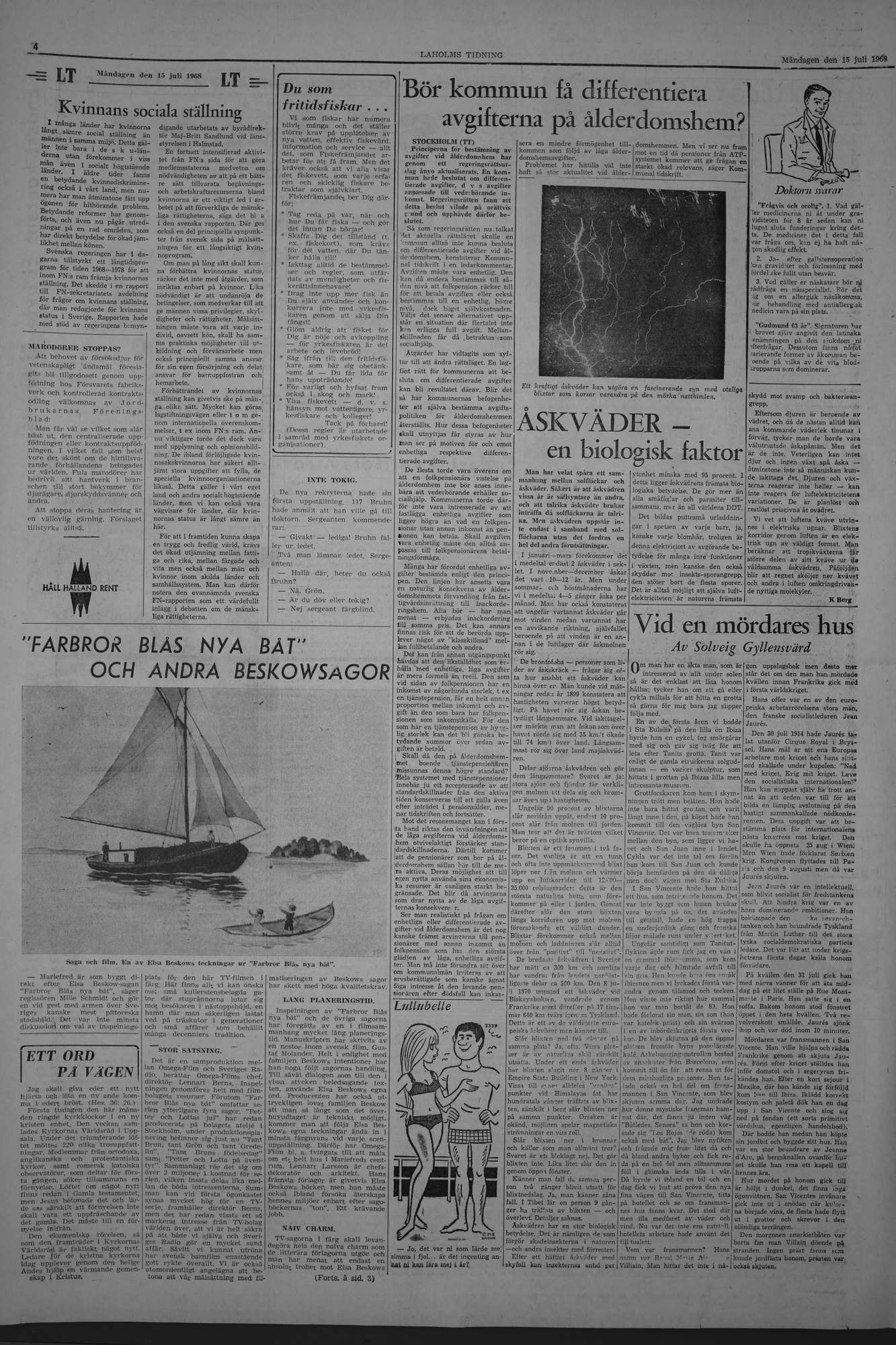 Laholms Tidning Måndag 15 juli 1968, sida 4