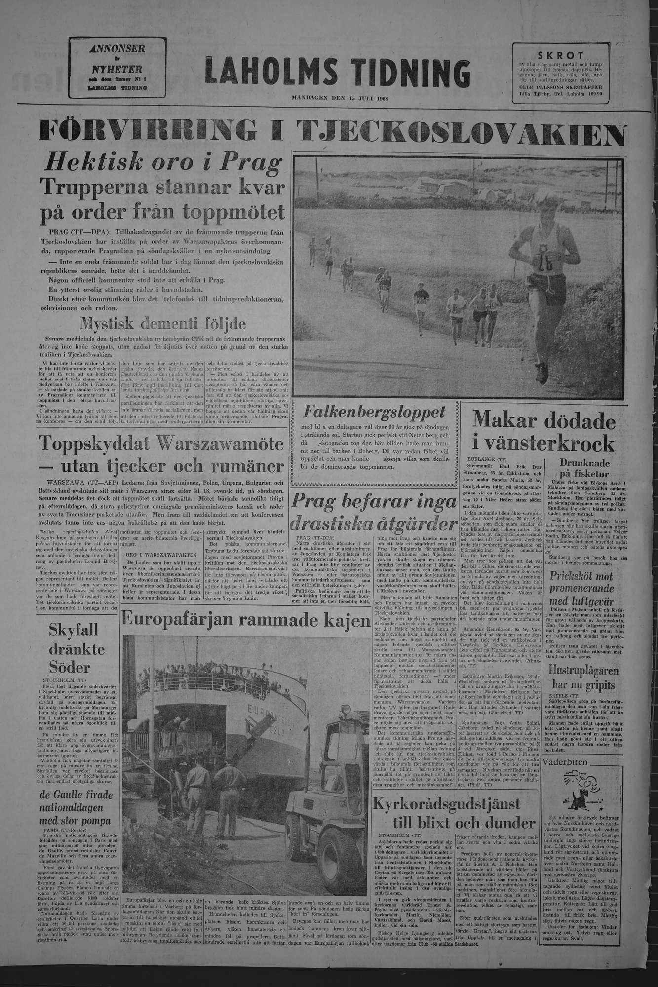 Laholms Tidning Måndag 15 juli 1968, sida 8