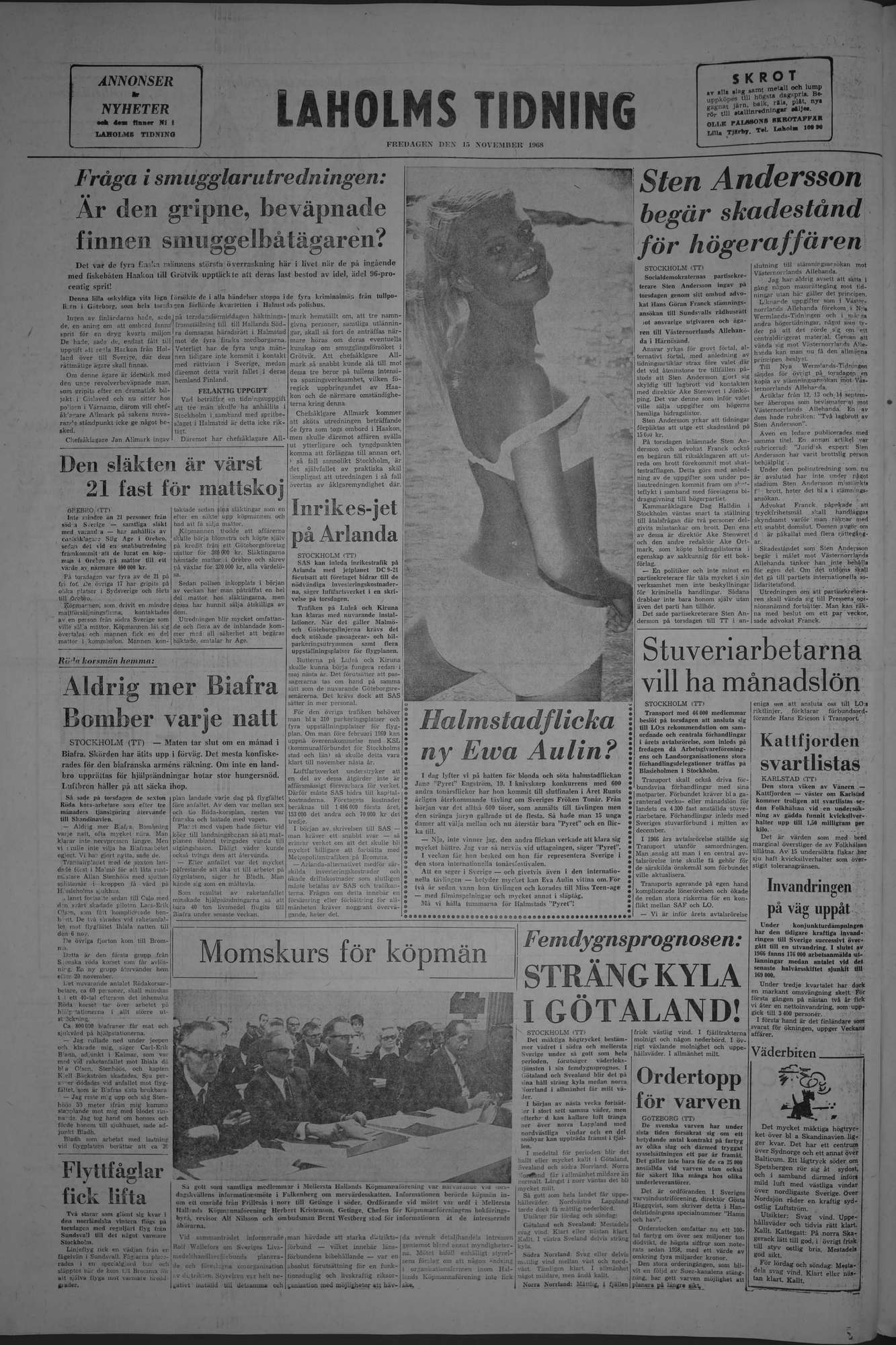 Laholms Tidning Fredag 15 november 1968, sida 8