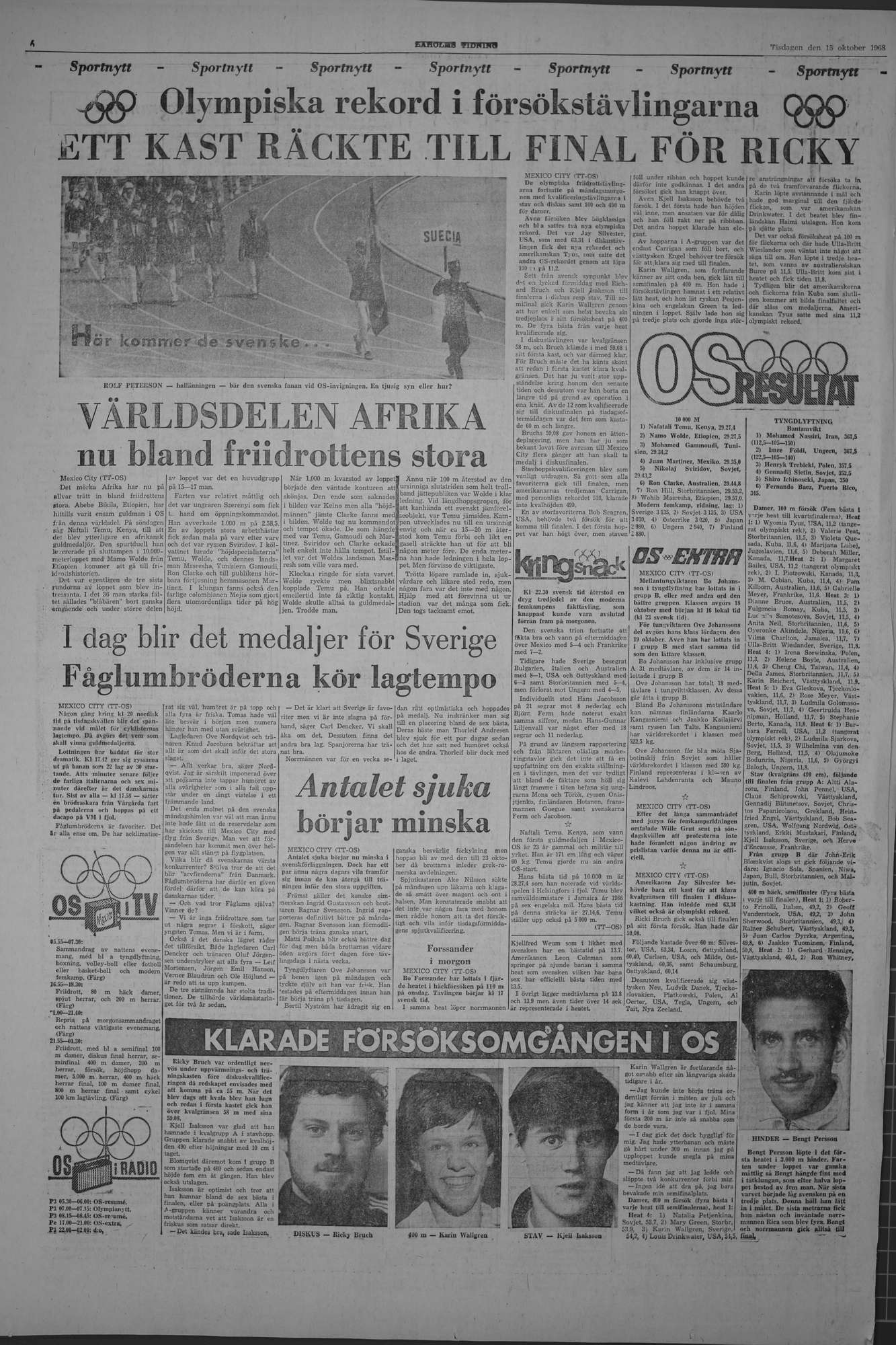 Laholms Tidning Tisdag 15 oktober 1968, sida 6