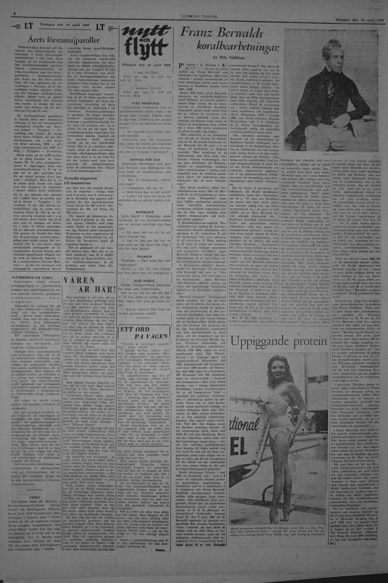 Laholms Tidning Tisdag 16 april 1968, sida 4