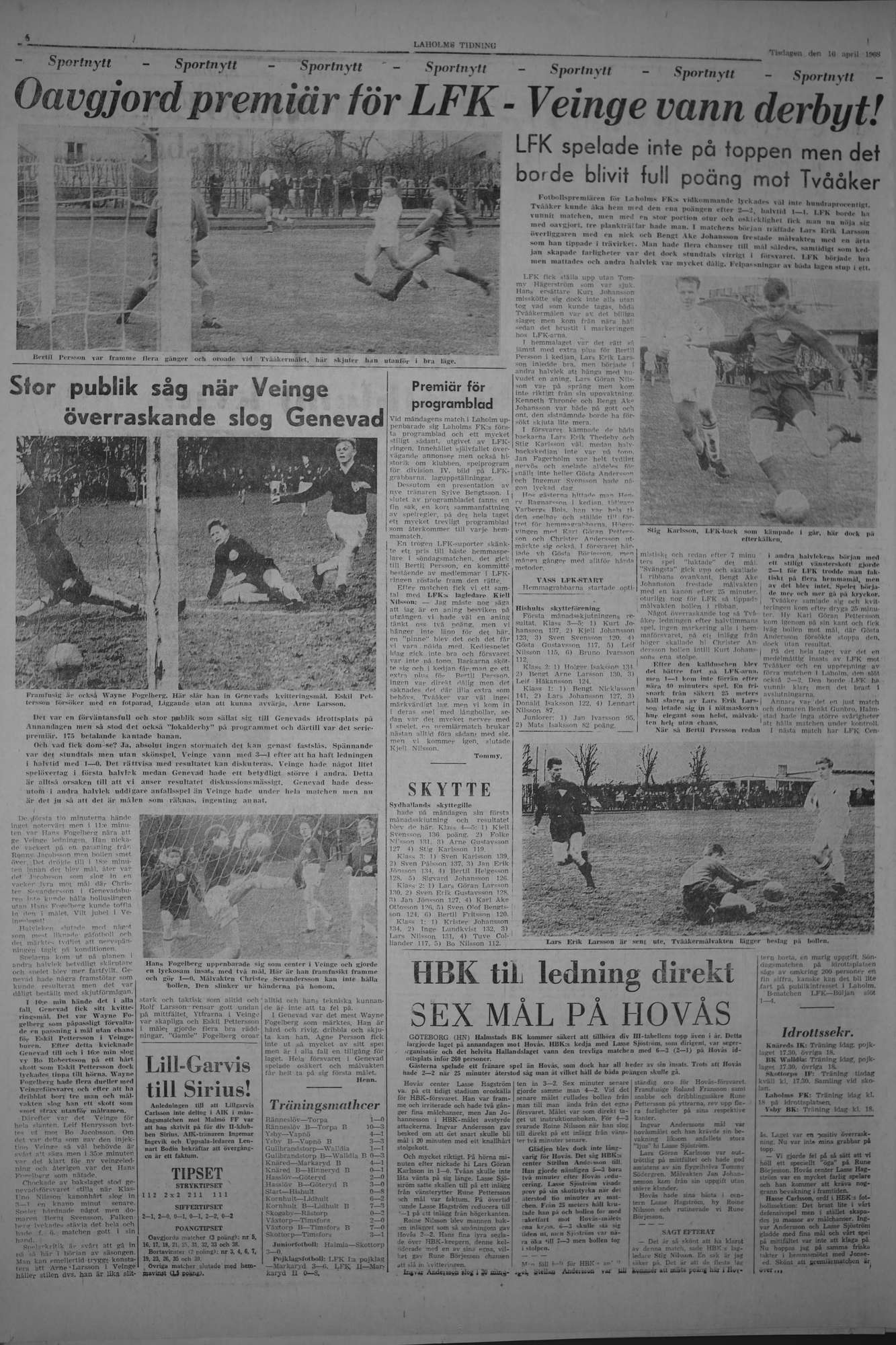 Laholms Tidning Tisdag 16 april 1968, sida 6