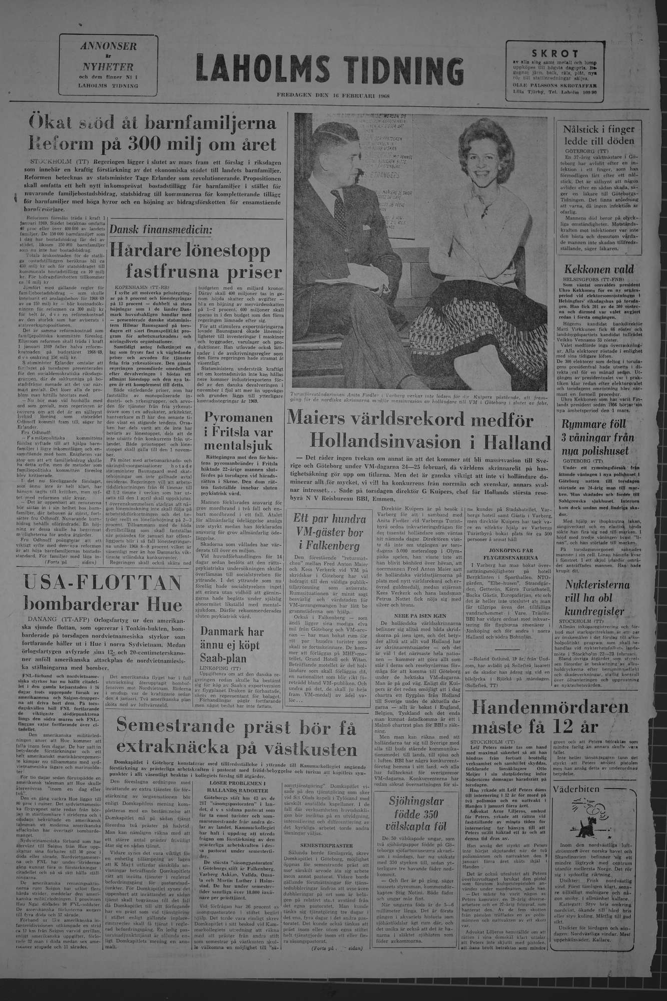 Laholms Tidning Fredag 16 februari 1968, sida 8