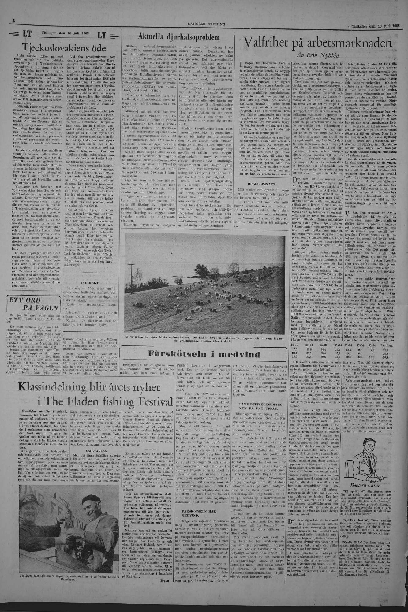 Laholms Tidning Tisdag 16 juli 1968, sida 4