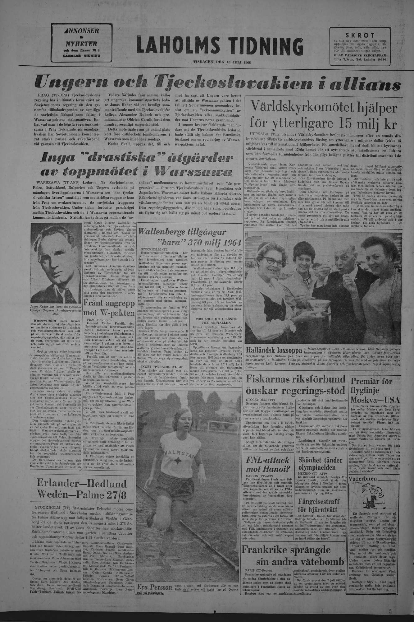 Laholms Tidning Tisdag 16 juli 1968, sida 8
